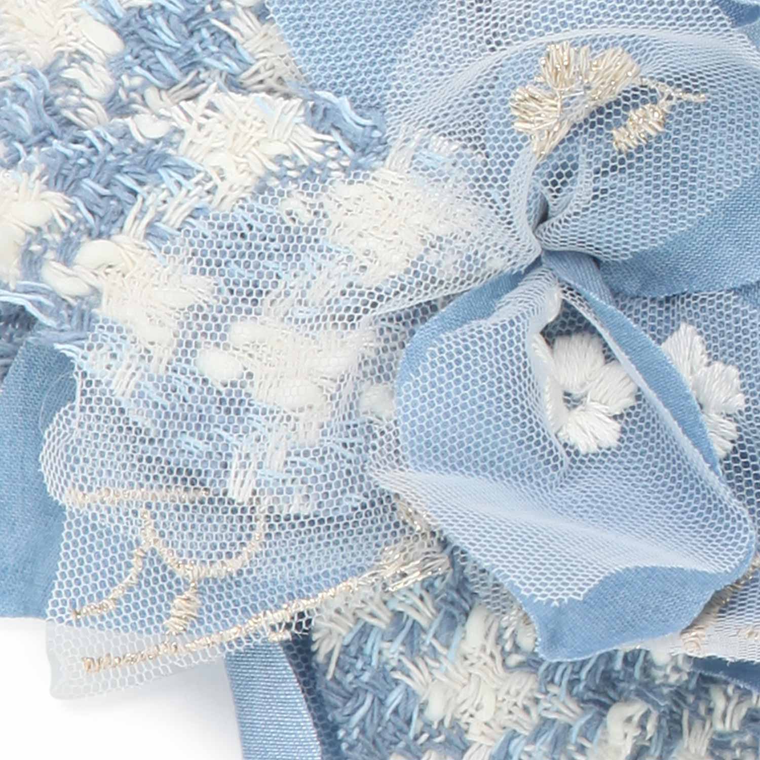 SPILLA FIORE AZZURRA E BIANCA BAMBINA E TEEN - annameglio.com abbigliamento moda