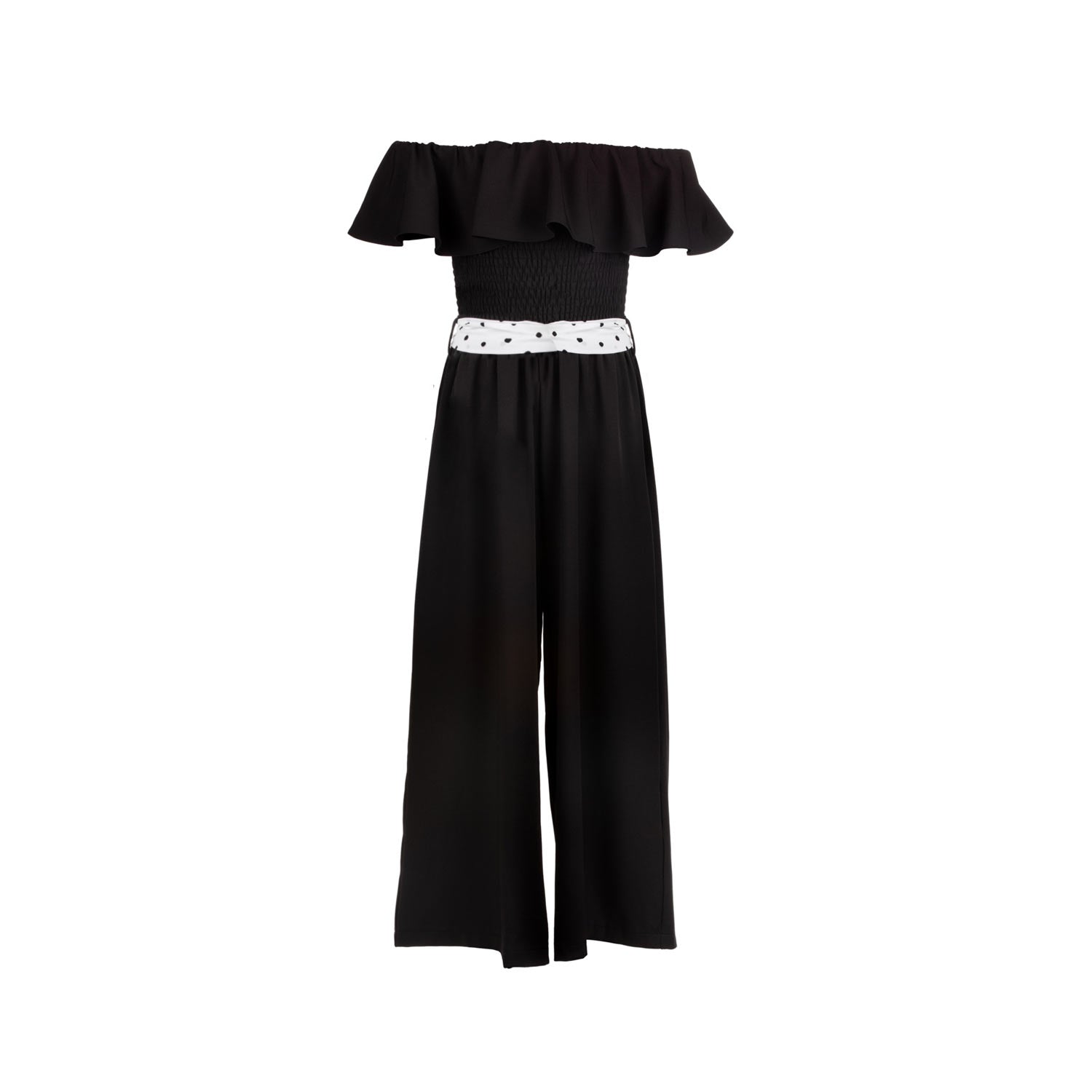 TUTA NERA CON CINTURA BIANCA BAMBINA E TEEN - annameglio.com abbigliamento moda