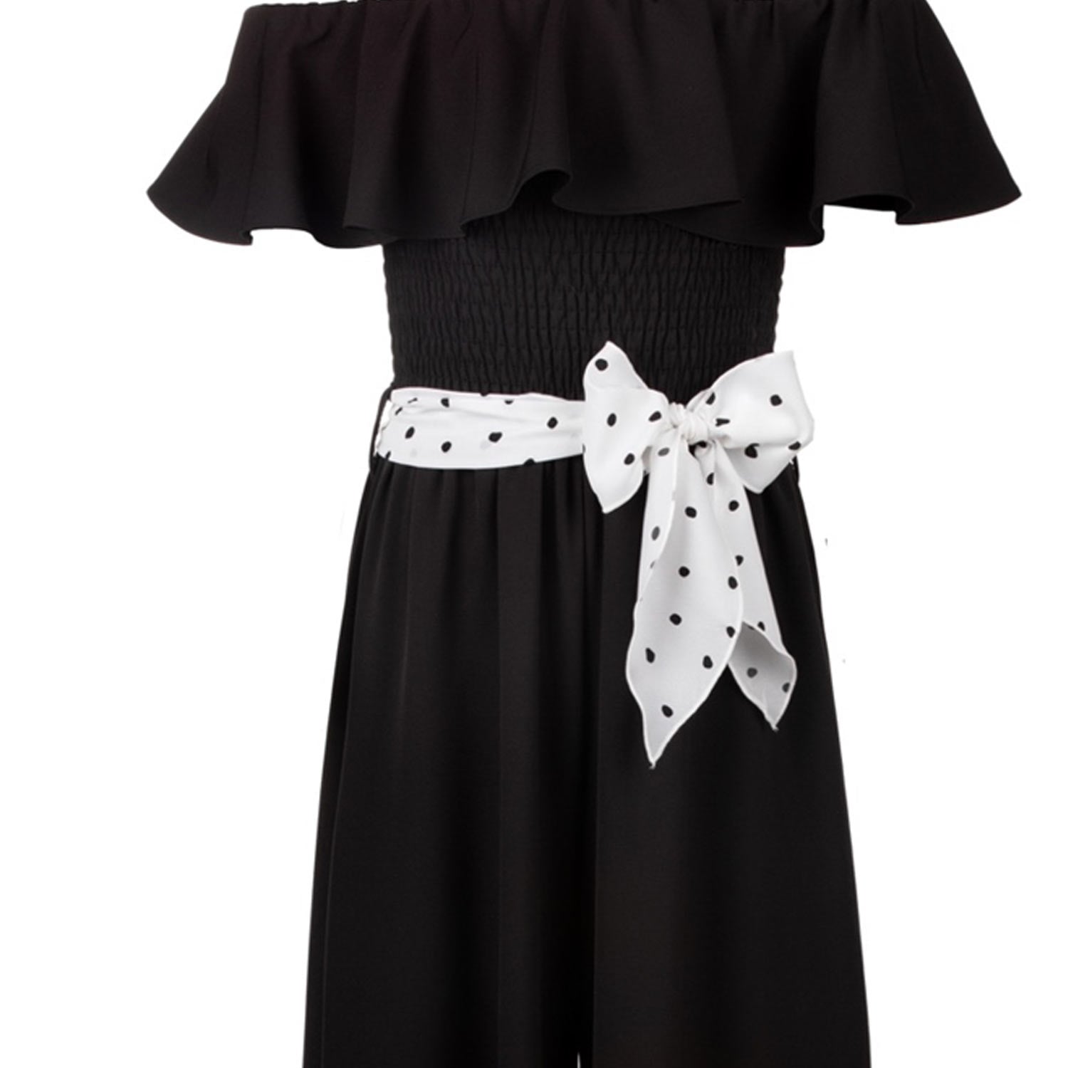 TUTA NERA CON CINTURA BIANCA BAMBINA E TEEN - annameglio.com abbigliamento moda