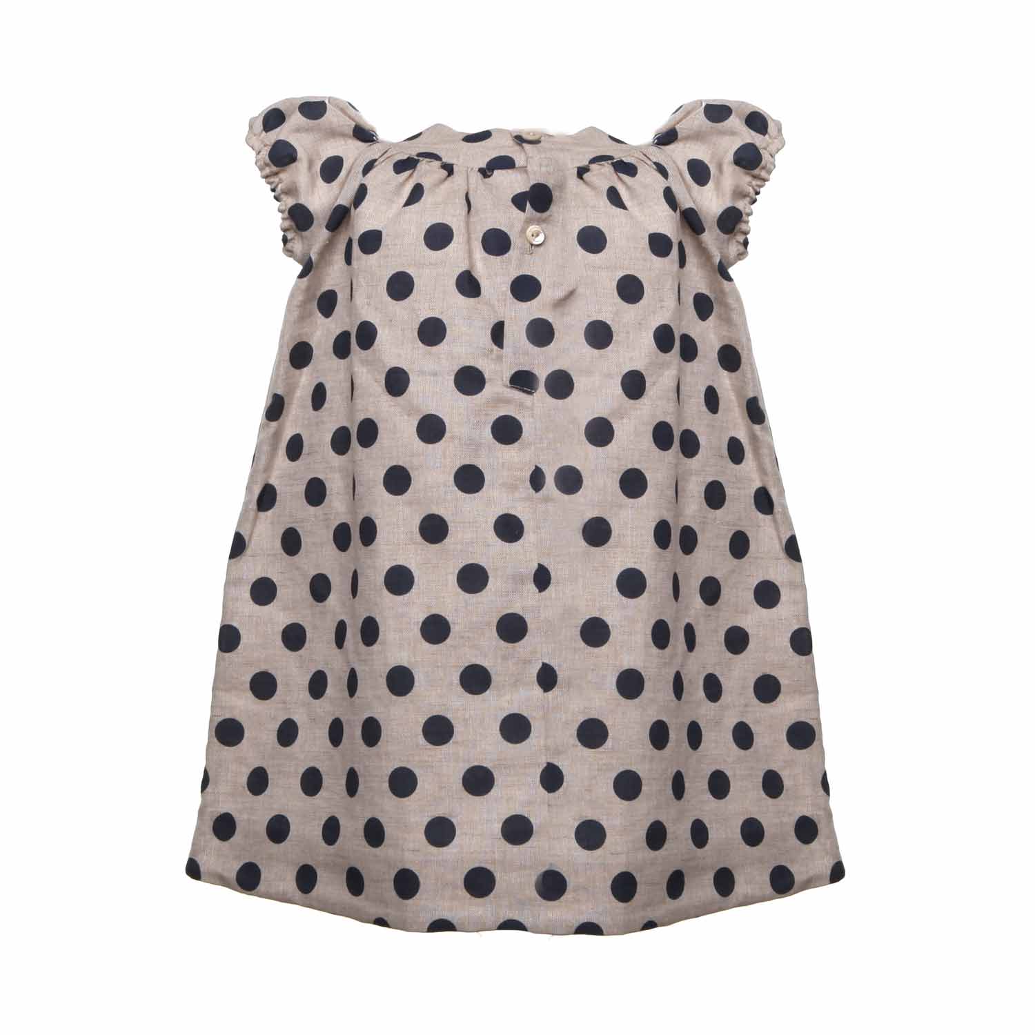 ABITO BEIGE A POIS BLU BAMBINA BABY - annameglio.com abbigliamento moda