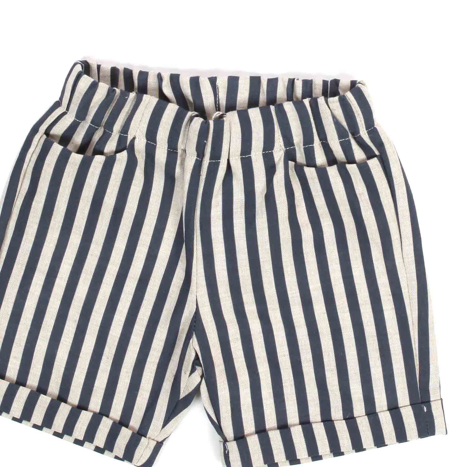 BERMUDA BLU E SABBIA A RIGHE BAMBINO BABY - annameglio.com abbigliamento moda