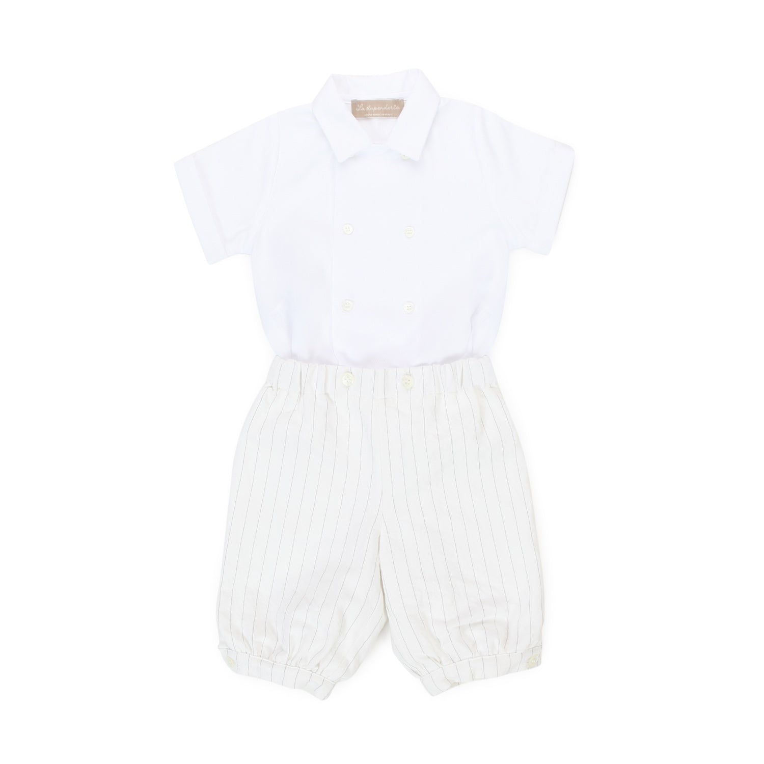COMPLETINO DUE PEZZI BIANCO E PANNA BAMBINO BEBÈ - annameglio.com abbigliamento moda