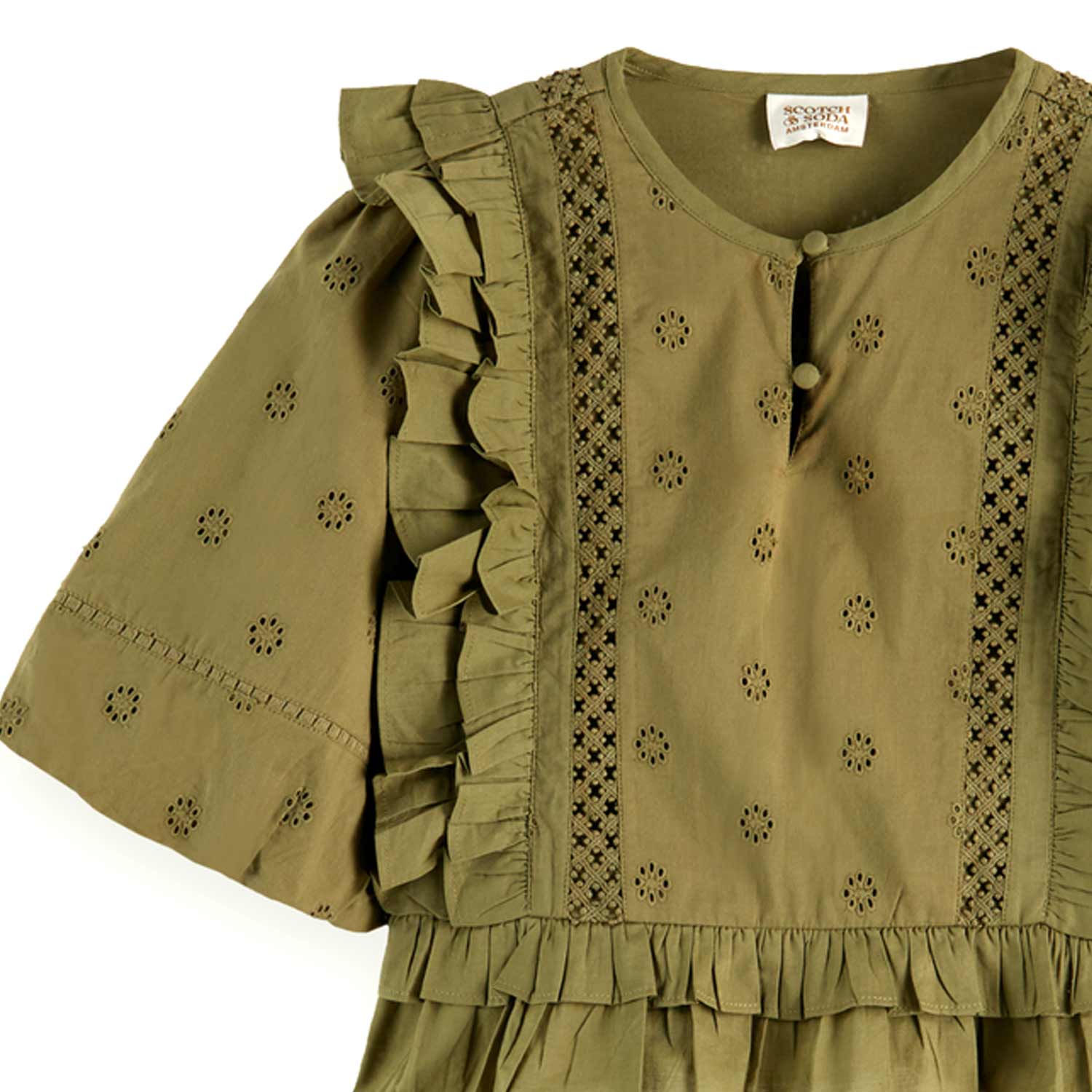 TOP SANGALLO VERDE OLIVA BAMBINA E TEEN - annameglio.com abbigliamento moda