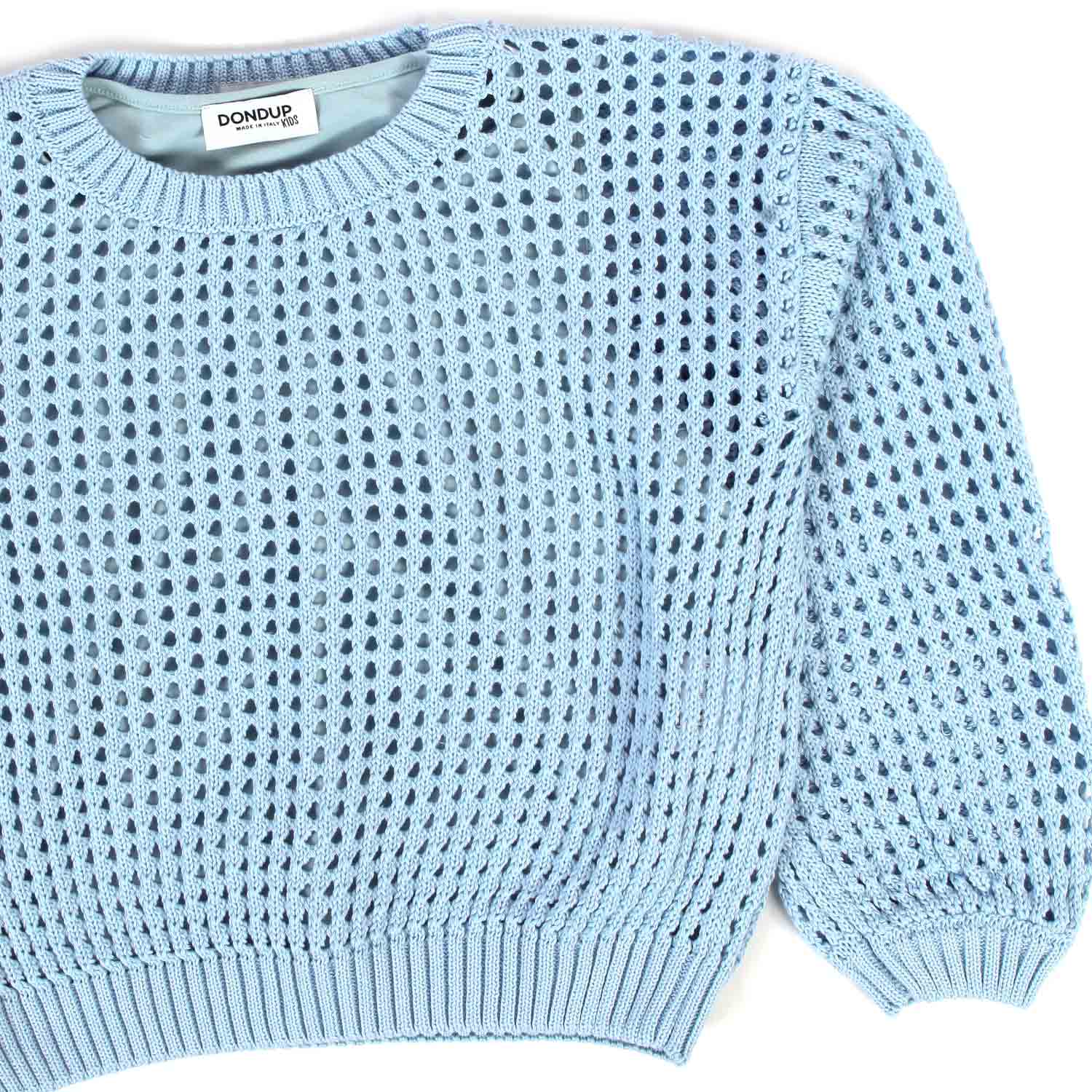 PULLOVER TRAFORATO CELESTE CON CANOTTA - annameglio.com abbigliamento moda