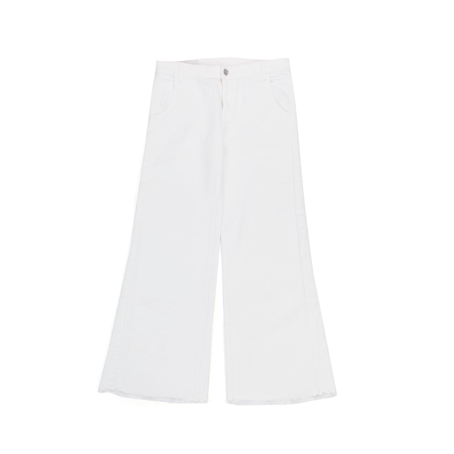 PANTALONE LOOSE FIT BIANCO BAMBINA E TEEN - annameglio.com abbigliamento moda