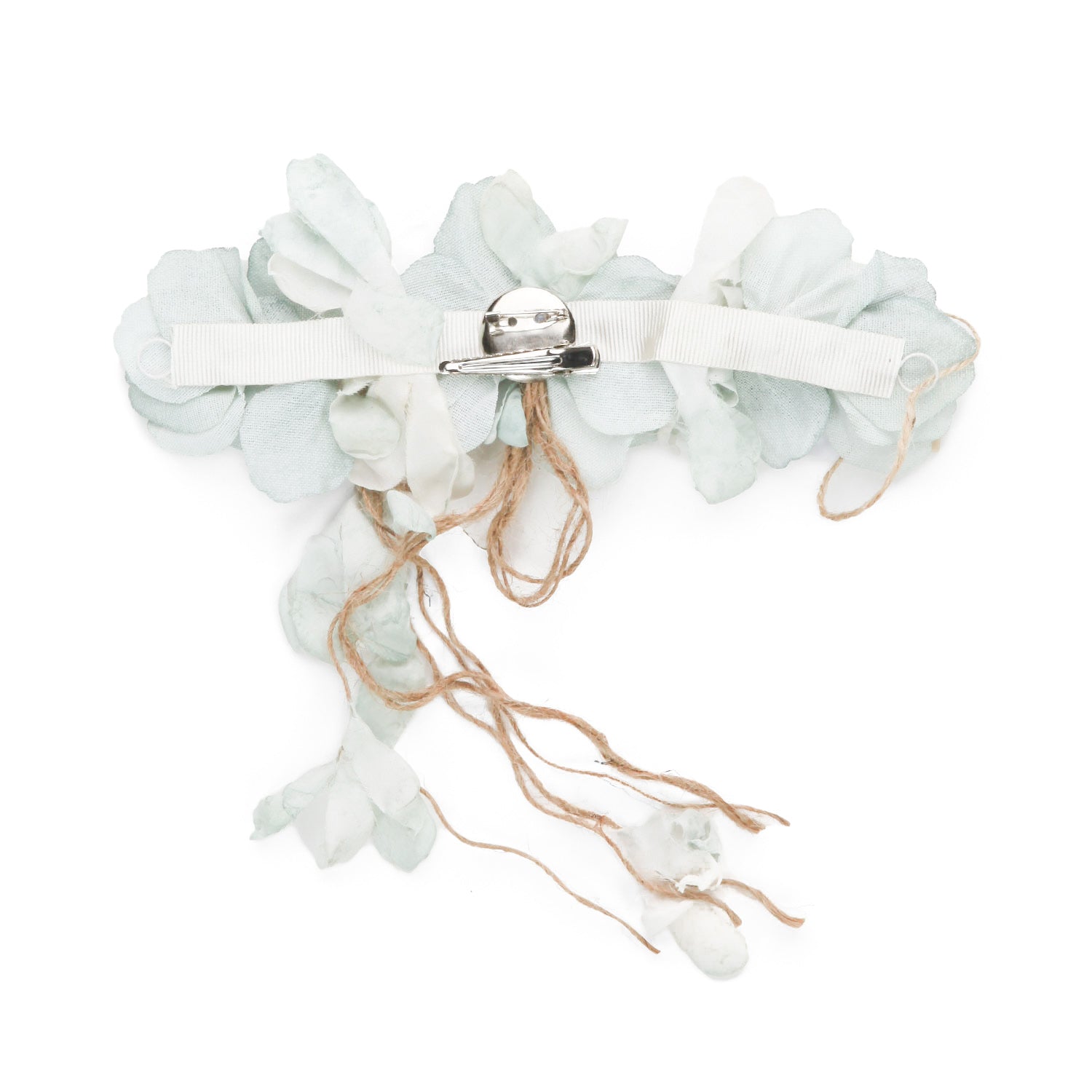 FERMAGLIO DA CERIMONIA CON FIORI AZZURRI - annameglio.com abbigliamento moda