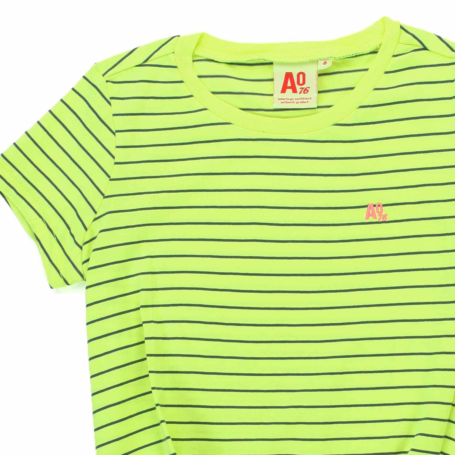 T-SHIRT GIALLO FLUO A RIGHE BAMBINA E TEEN - annameglio.com abbigliamento moda
