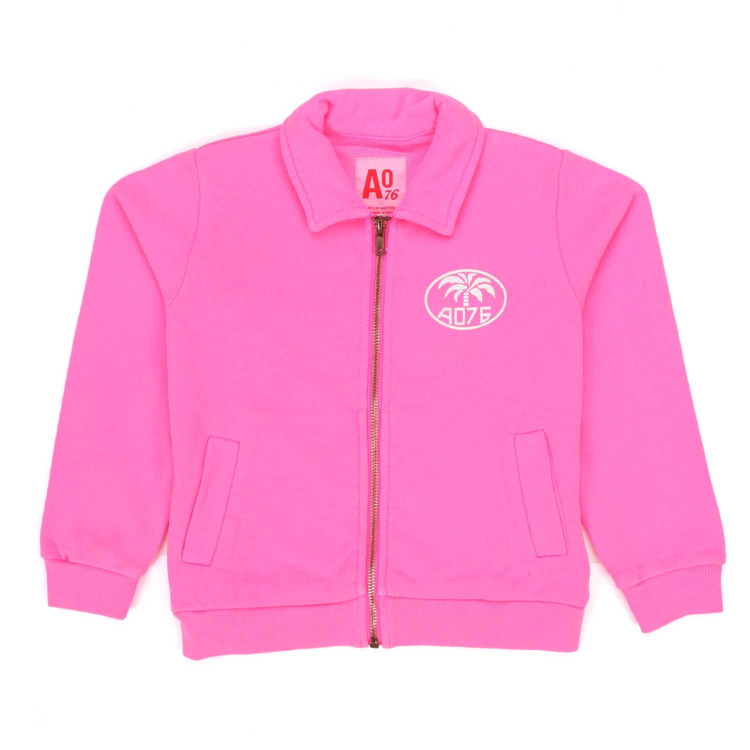 FELPA ROSA FLUO CON ZIP BAMBINA E TEEN - annameglio.com abbigliamento moda