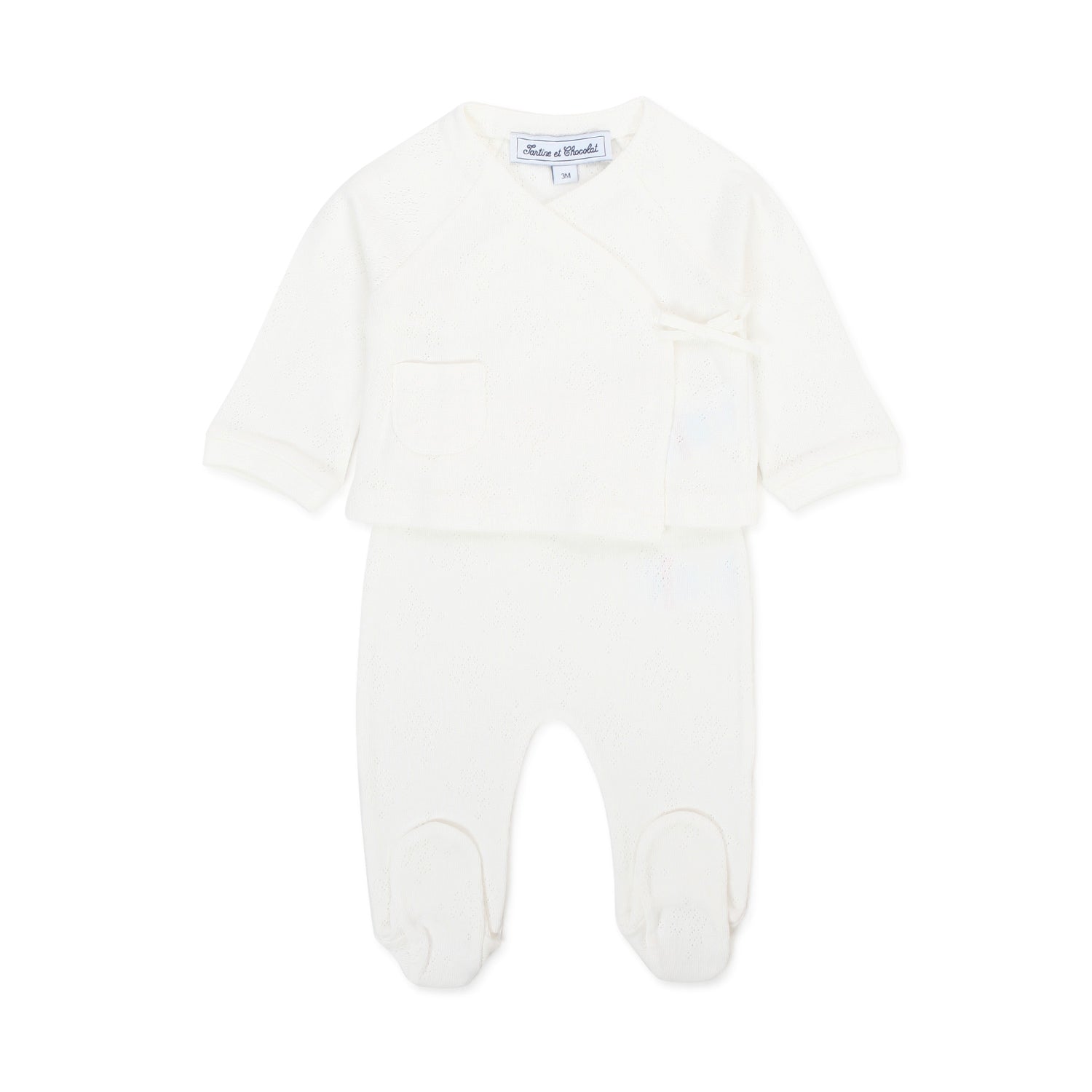 TUTINA DUE PEZZI BIANCO LATTE NEONATA - annameglio.com abbigliamento moda