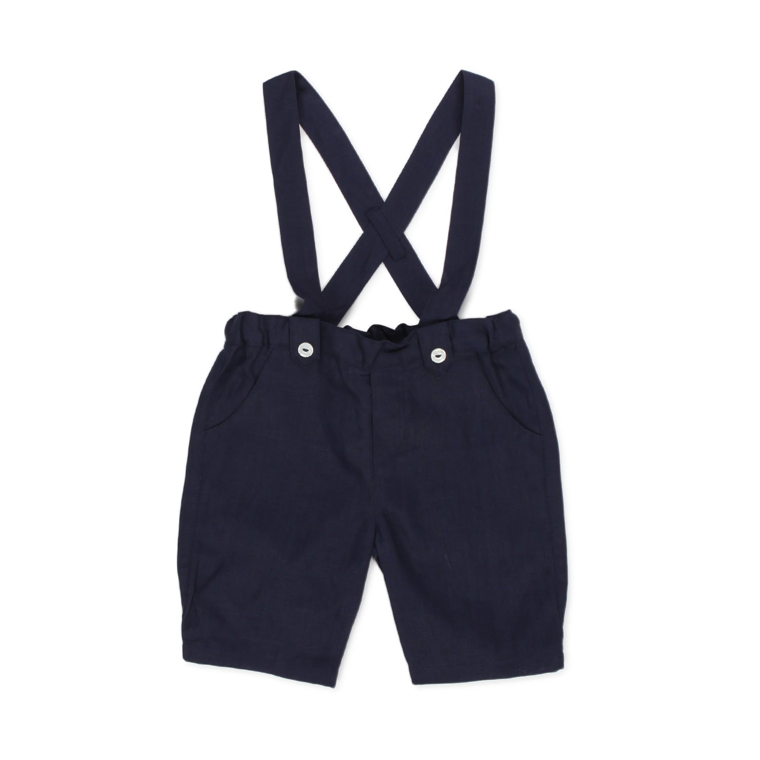 BERMUDA BLU CON BRETELLE BAMBINO E NEONATO - annameglio.com abbigliamento moda