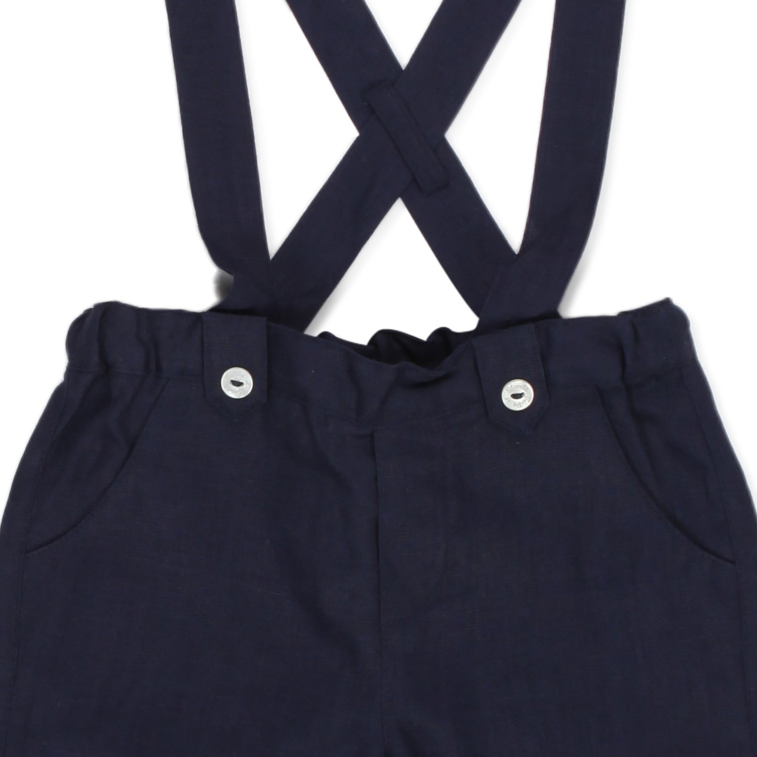 BERMUDA BLU CON BRETELLE BAMBINO E NEONATO - annameglio.com abbigliamento moda