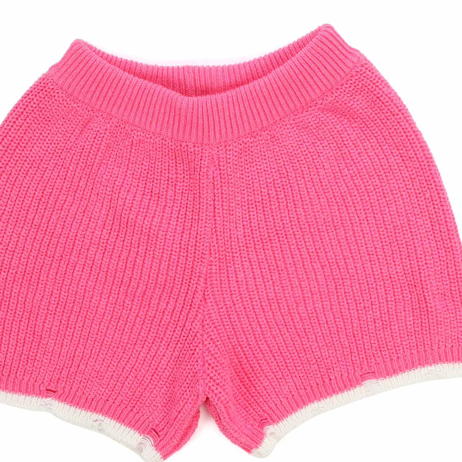 SHORTS IN MAGLIA ROSA FLUO E LATTE BAMBINA E TEEN - annameglio.com abbigliamento moda