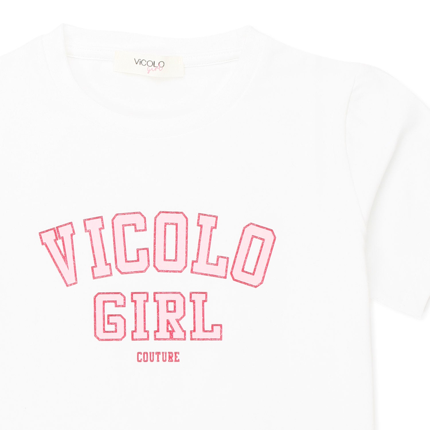 T-SHIRT BIANCA CON LETTERING ROSA BAMBINA E TEEN - annameglio.com abbigliamento moda
