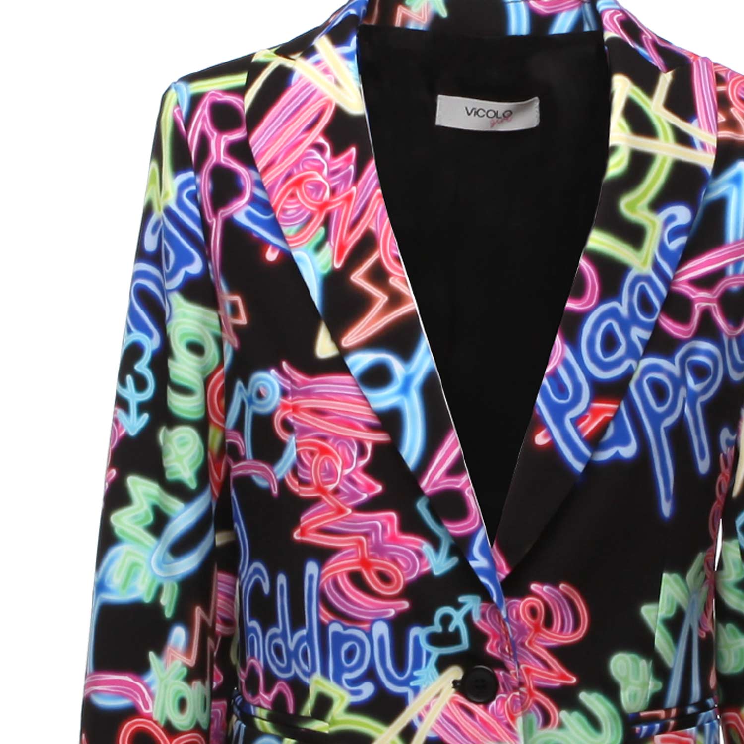 BLAZER NERO E MULTICOLOR BAMBINA TEEN - annameglio.com abbigliamento moda