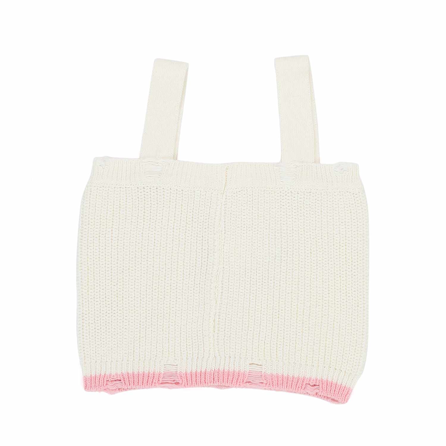 TOP CORTO BIANCO LAVORATO A MAGLIA BAMBINA E TEEN - annameglio.com abbigliamento moda