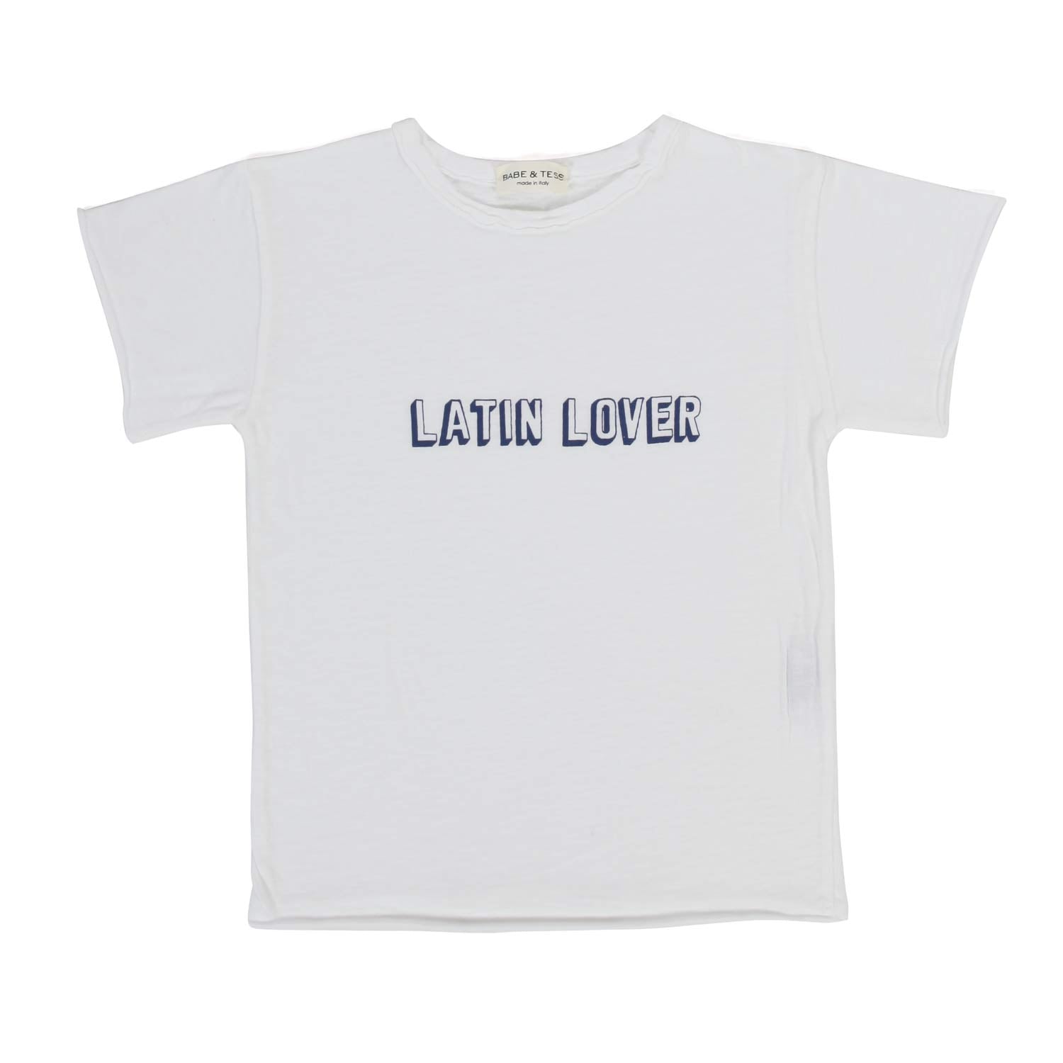 T-SHIRT BIANCA CON STAMPA BLU BAMBINO E BEBÈ - annameglio.com abbigliamento moda