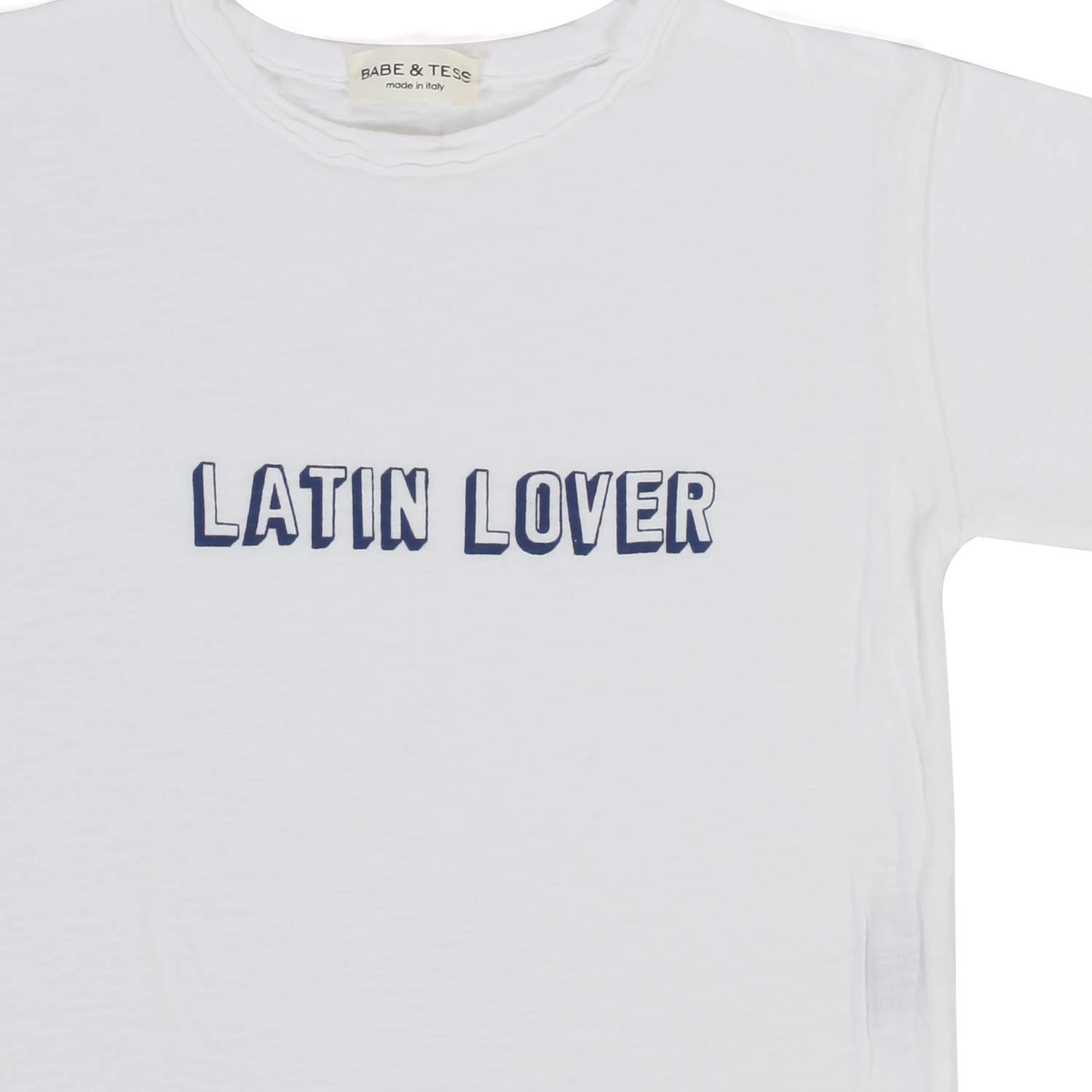 T-SHIRT BIANCA CON STAMPA BLU BAMBINO E BEBÈ - annameglio.com abbigliamento moda