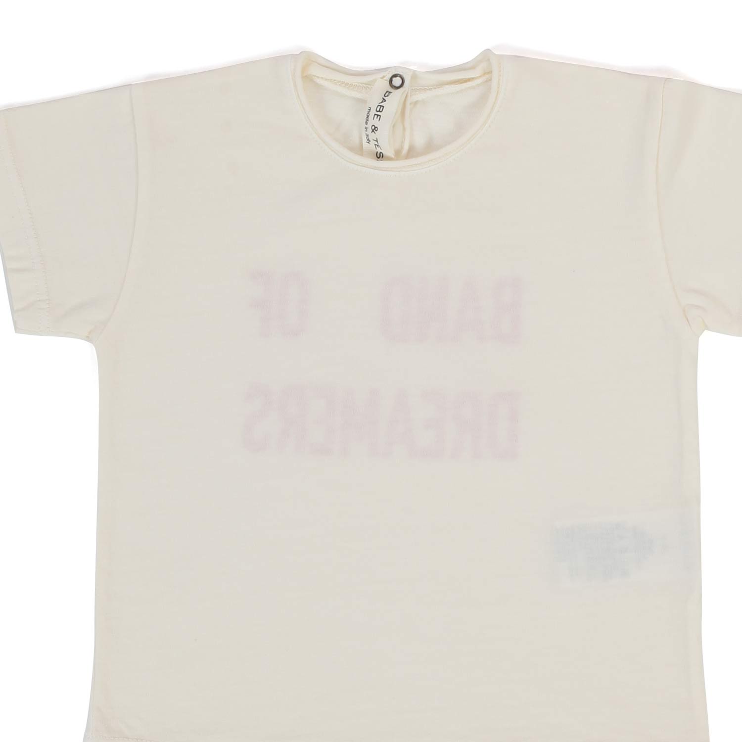T-SHIRT PANNA CON LETTERING ROSSO BABY UNISEX - annameglio.com abbigliamento moda