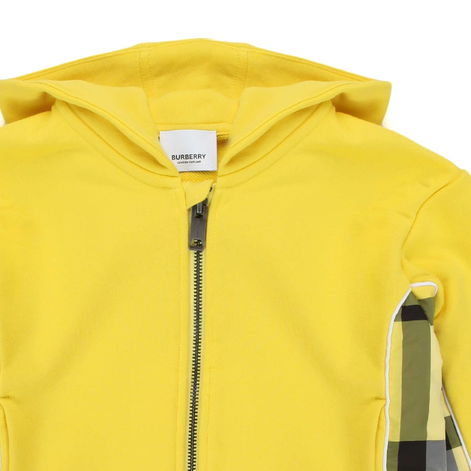 FELPA HOODIE UNISEX GIALLA E TARTAN - annameglio.com abbigliamento moda