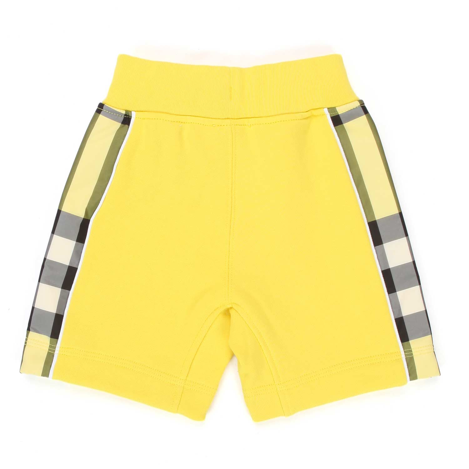 BERMUDA IN FELPA GIALLO E TARTAN BABY UNISEX - annameglio.com abbigliamento moda