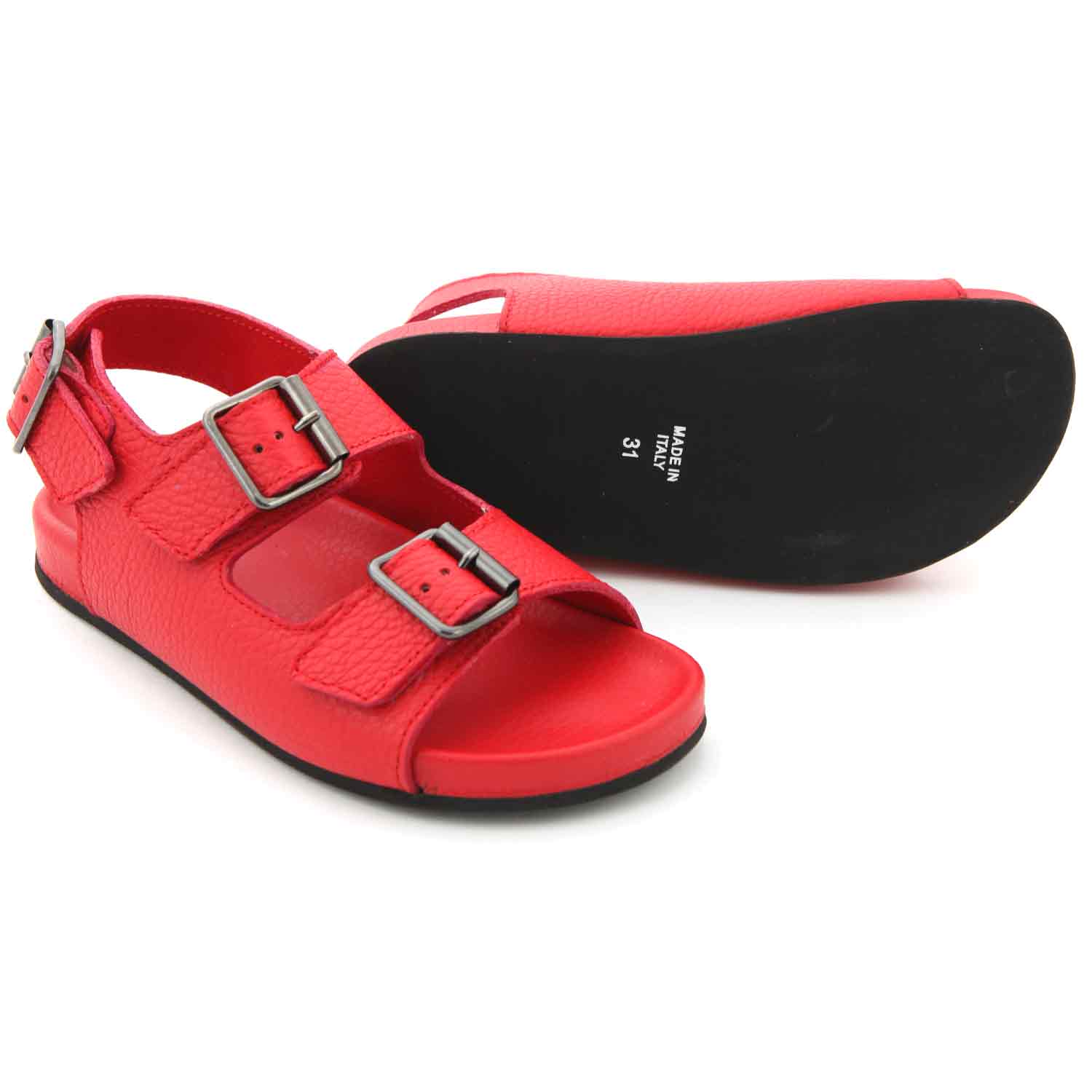 SANDALI UNISEX ROSSI IN PELLE JR E TEEN - annameglio.com abbigliamento moda