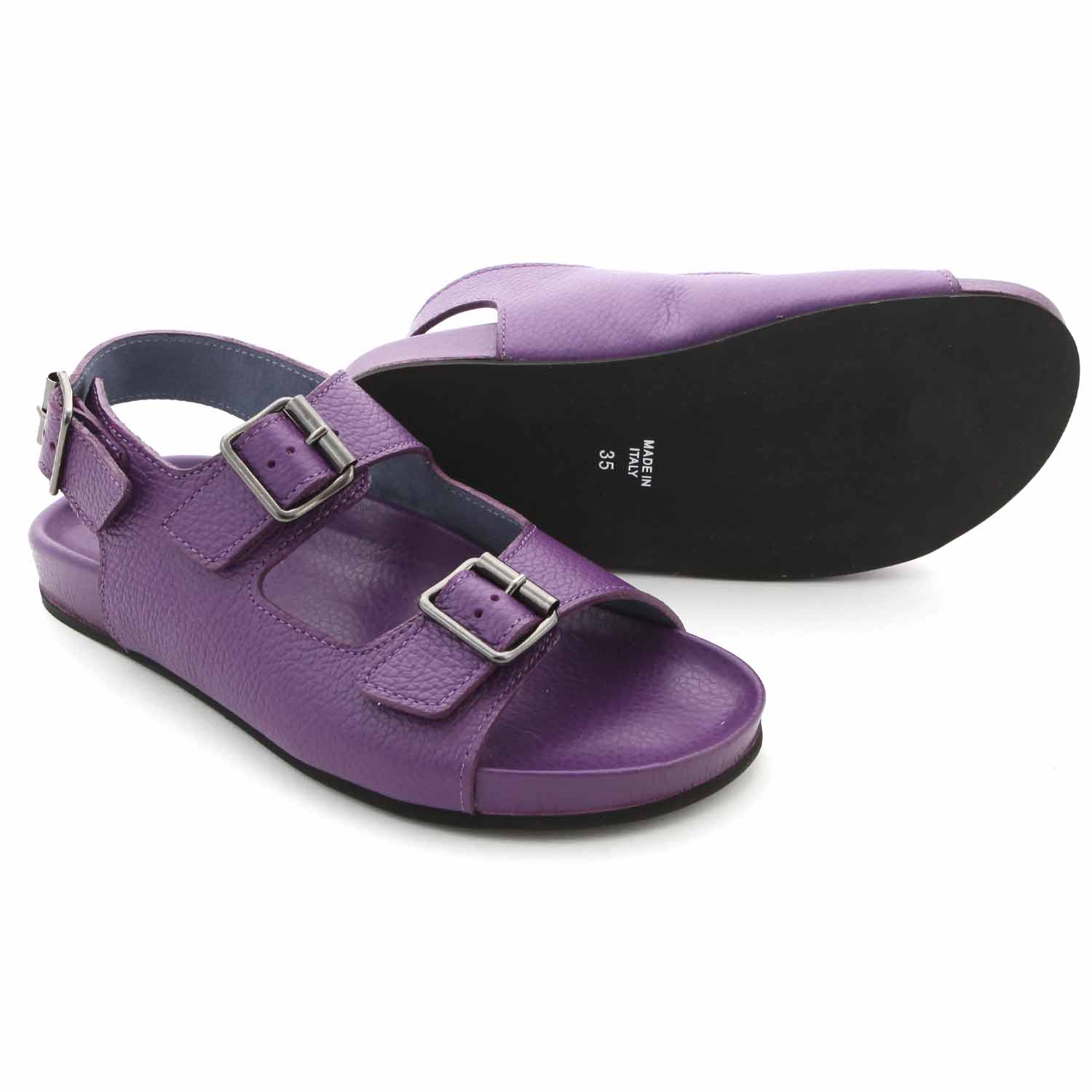 SANDALI VIOLA IN PELLE BAMBINA E TEEN - annameglio.com abbigliamento moda