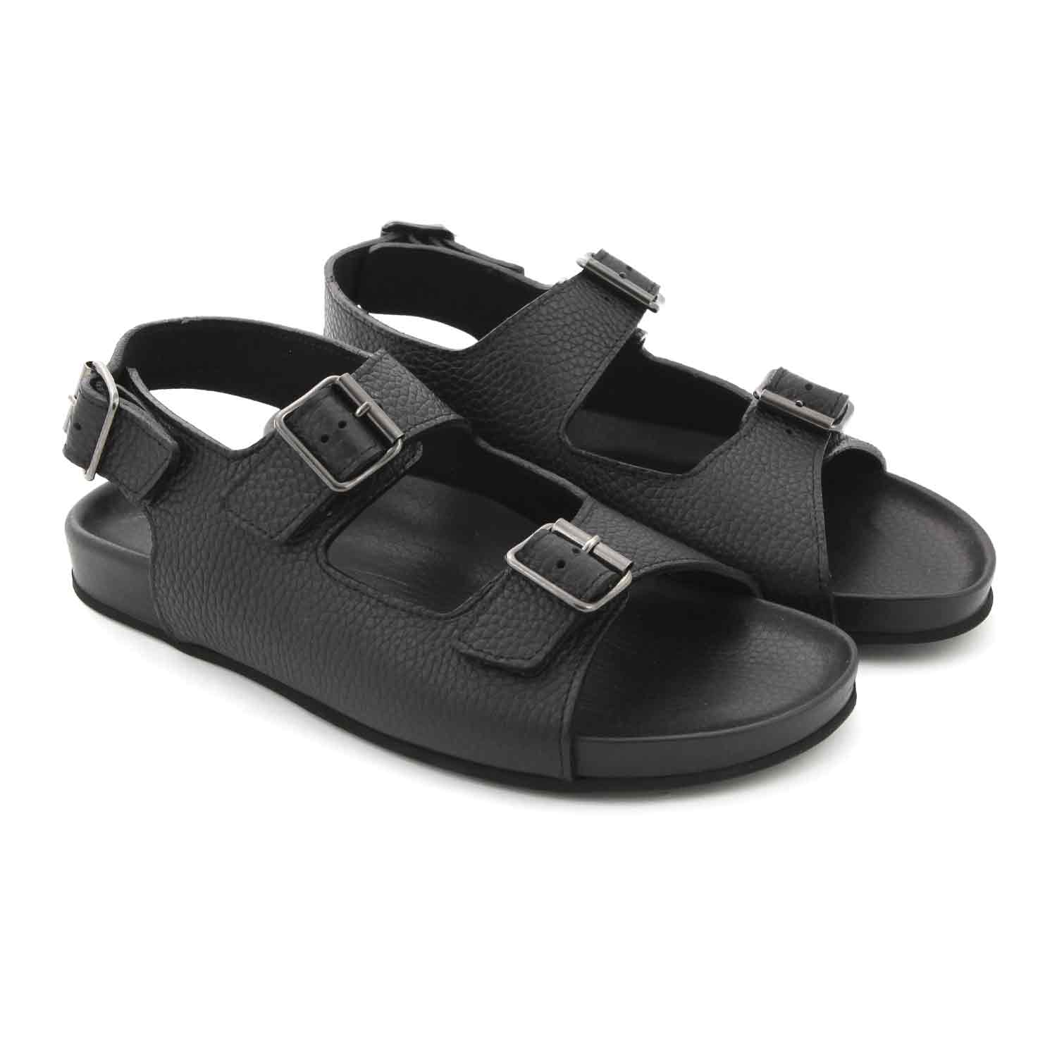 SANDALI UNISEX NERI IN PELLE TEENAGER - annameglio.com abbigliamento moda