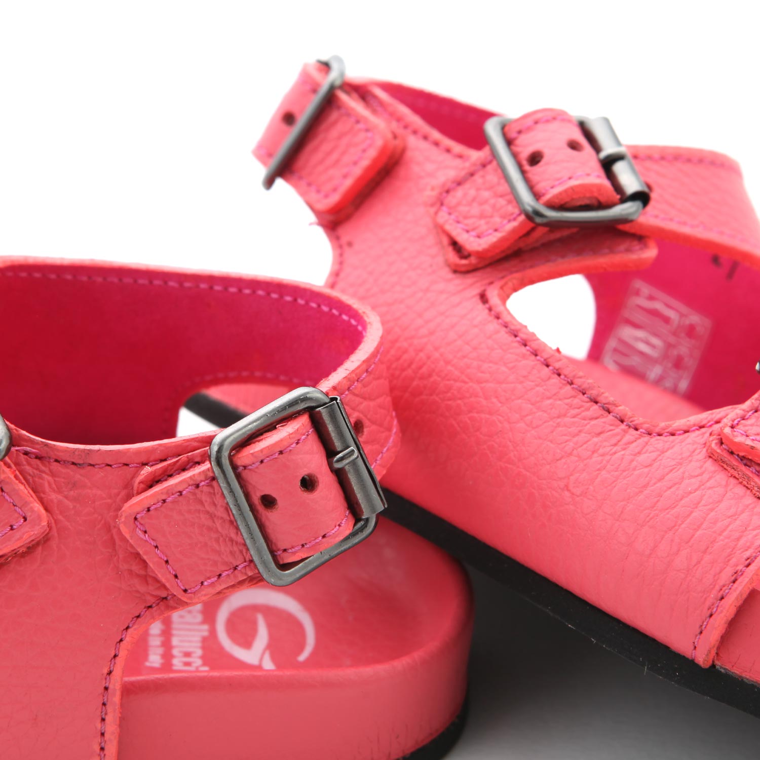 SANDALI ROSA SALMONE IN PELLE BABY UNISEX - annameglio.com abbigliamento moda