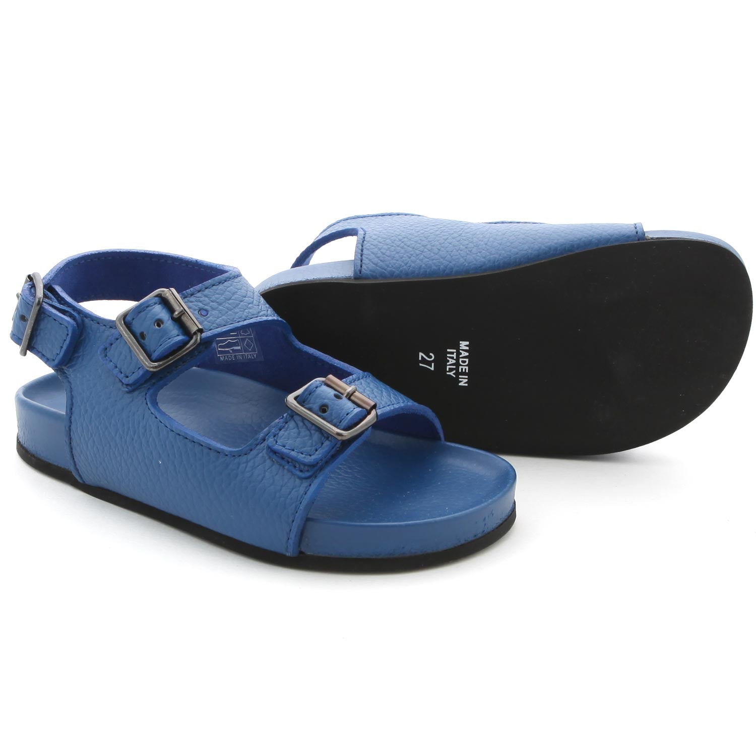 SANDALI BLU POLVERE IN PELLE BABY UNISEX - annameglio.com abbigliamento moda