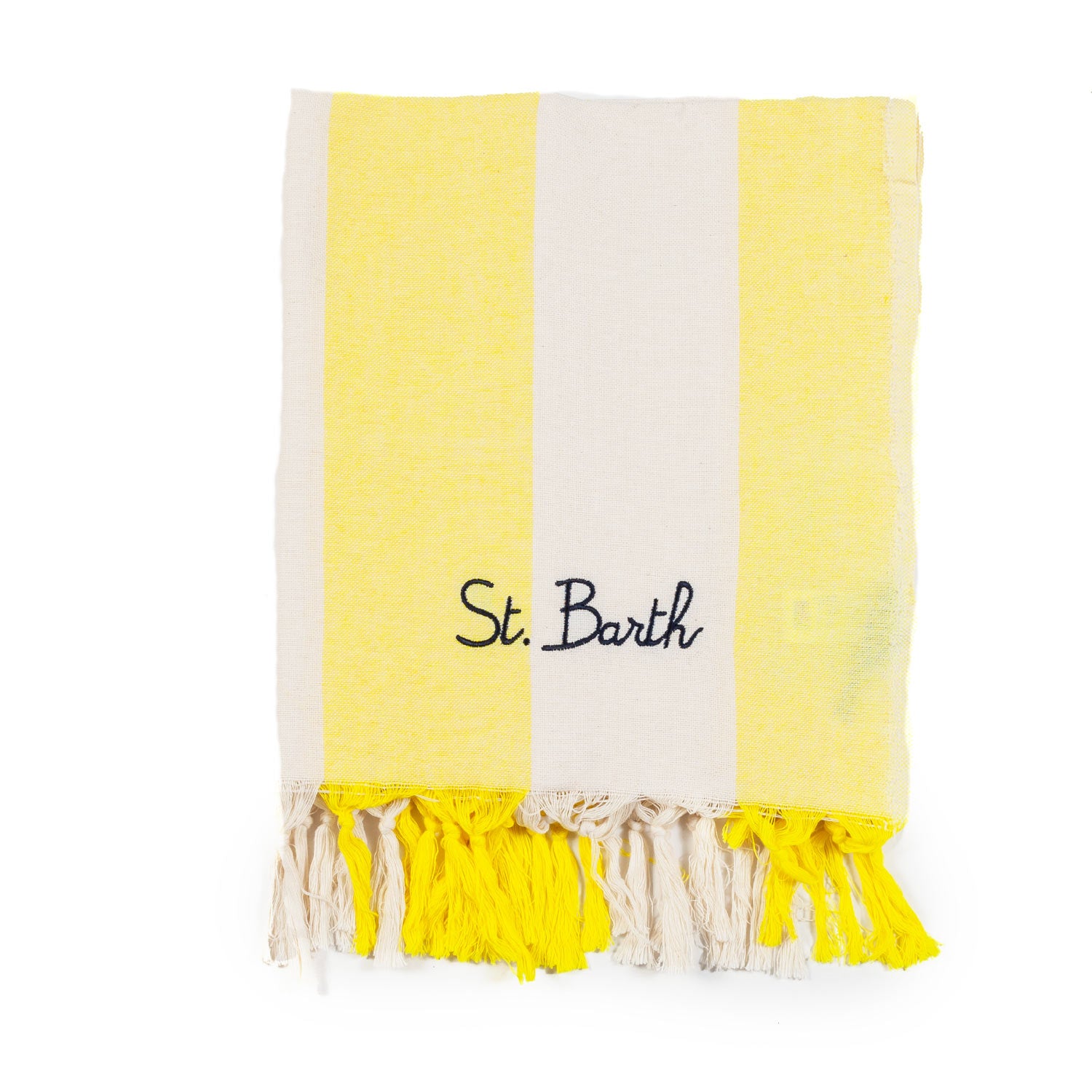TELO MARE FOUTA BIANCO PANNA E GIALLO A STRISCE - annameglio.com abbigliamento moda