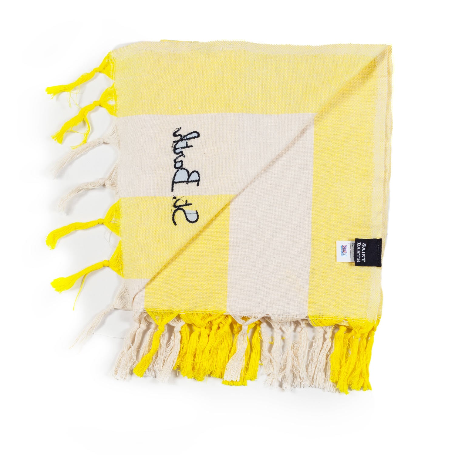 TELO MARE FOUTA BIANCO PANNA E GIALLO A STRISCE - annameglio.com abbigliamento moda