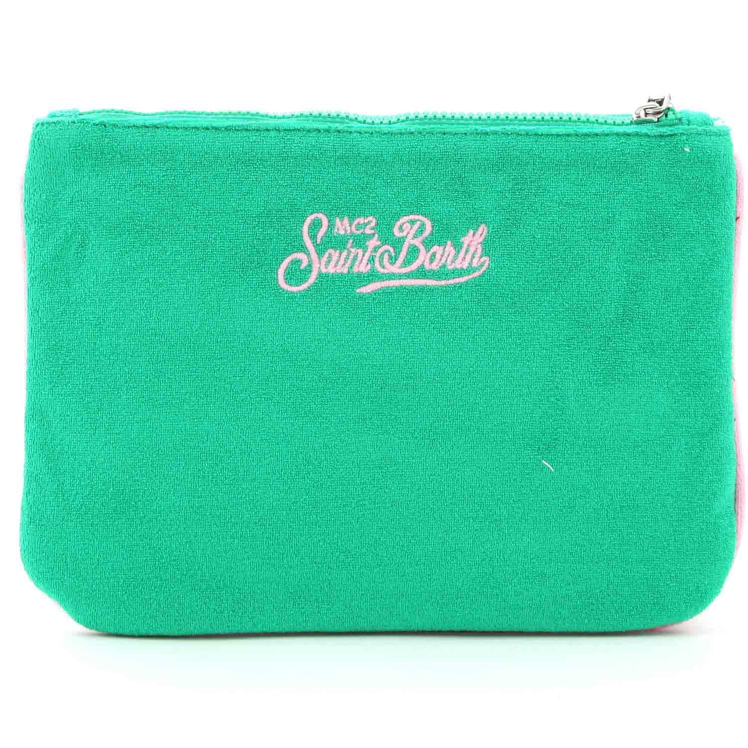 POCHETTE PARISIENNE IN SPUGNA VERDE E ROSA - annameglio.com abbigliamento moda