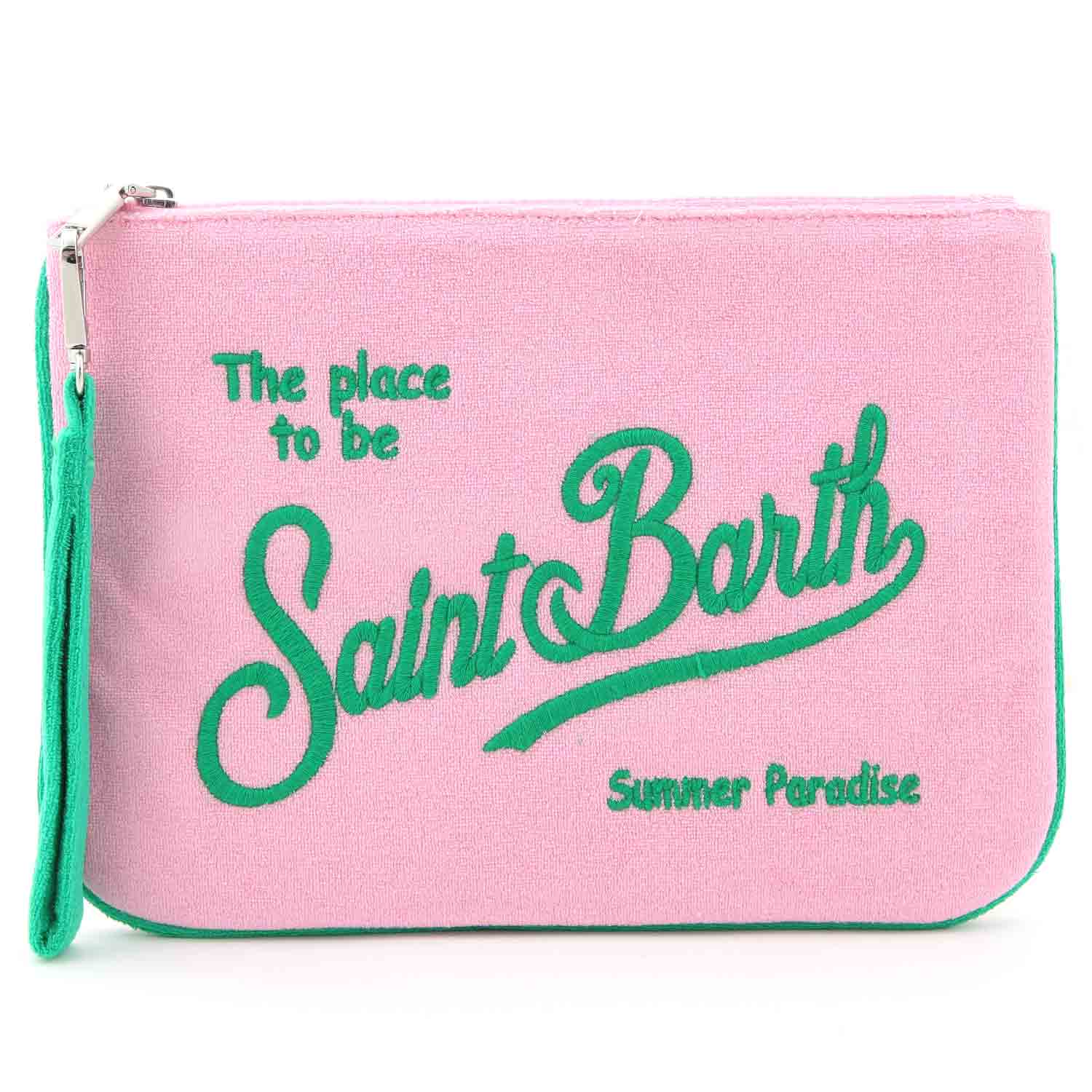 POCHETTE PARISIENNE IN SPUGNA ROSA E VERDE - annameglio.com abbigliamento moda