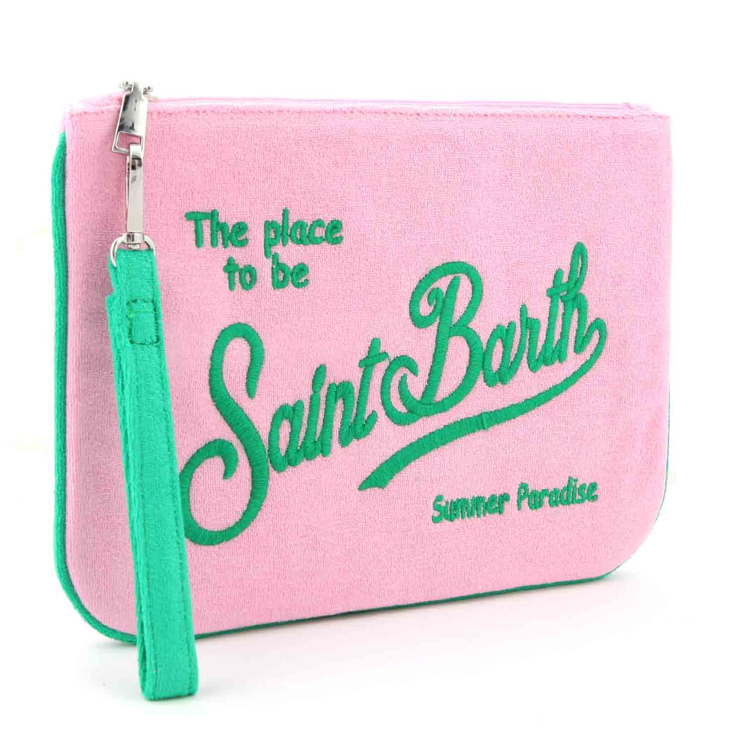 POCHETTE PARISIENNE IN SPUGNA ROSA E VERDE - annameglio.com abbigliamento moda
