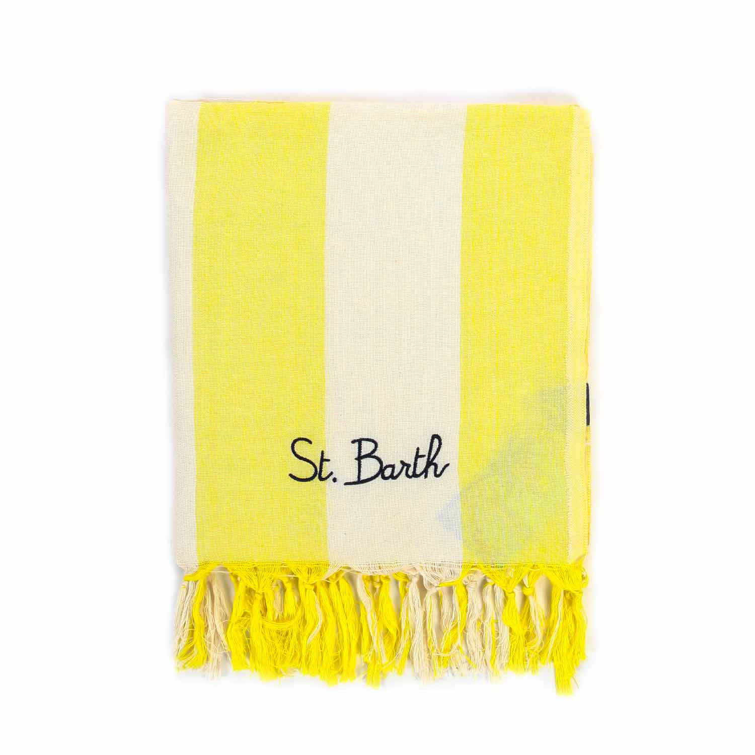 TELO MARE FOUTA UNISEX BIANCO E GIALLO A STRISCE - annameglio.com abbigliamento moda
