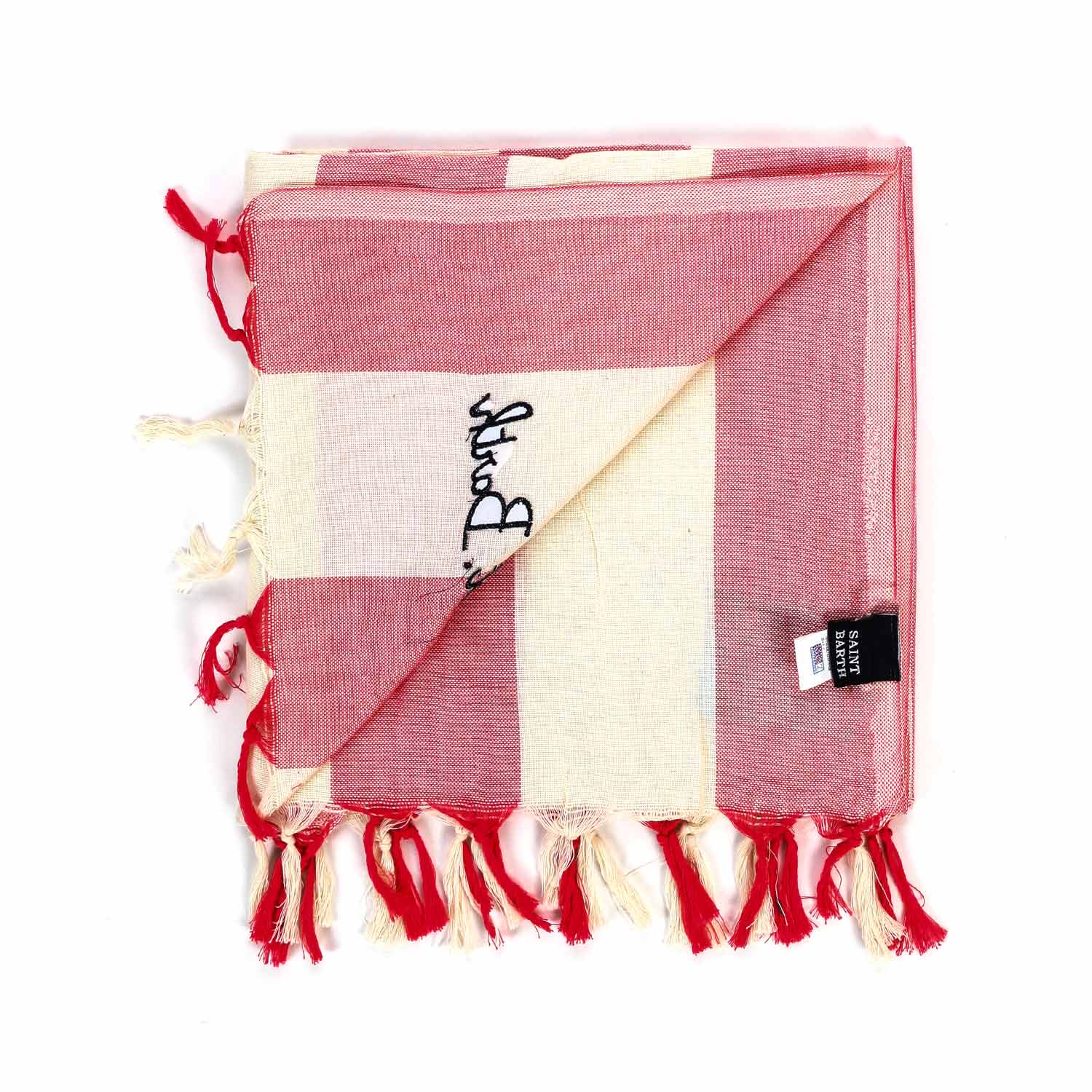 TELO MARE FOUTA UNISEX BIANCO E ROSSO A STRISCE - annameglio.com abbigliamento moda