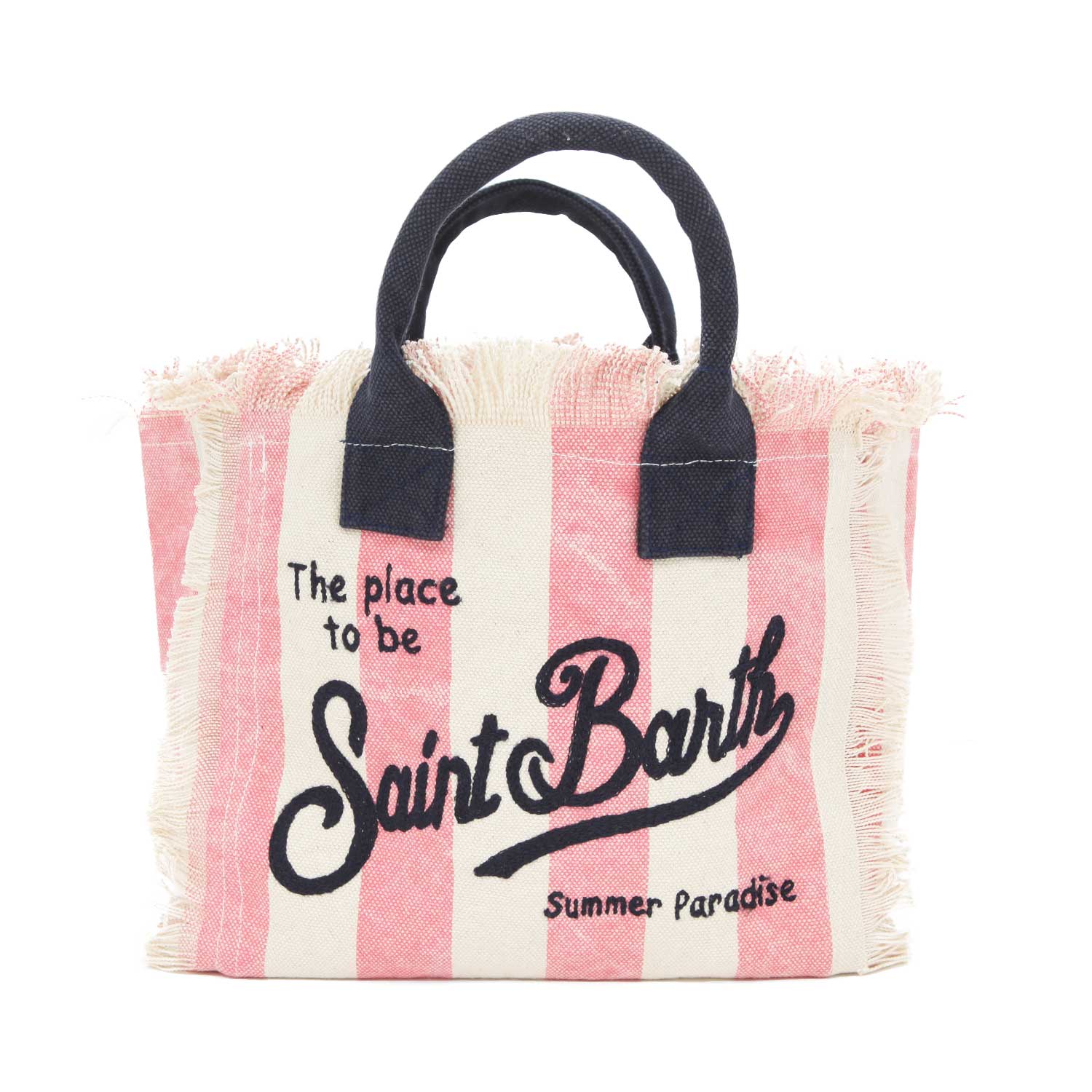 BORSA A MANO COLETTE BIANCA E ROSA A STRISCE - annameglio.com abbigliamento moda