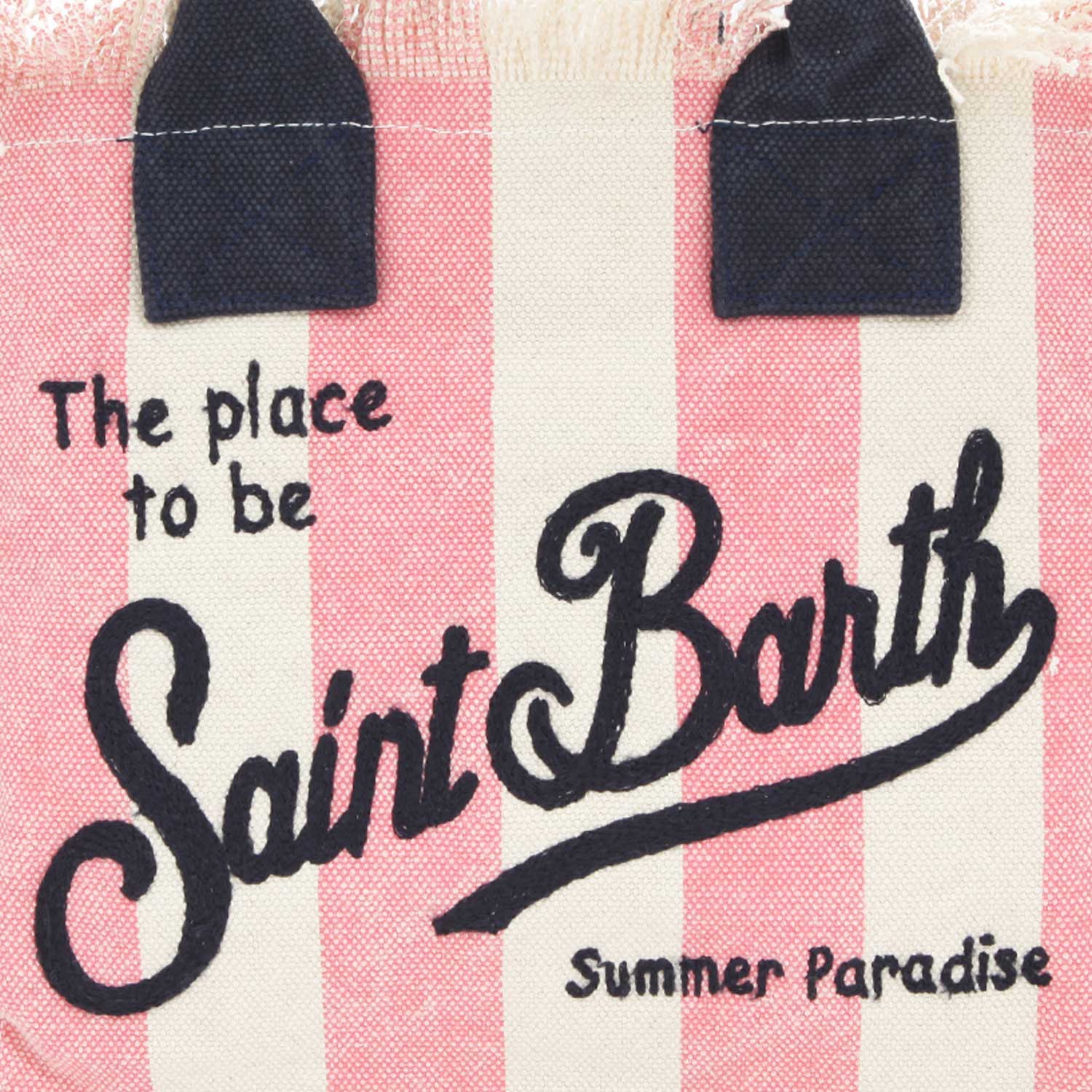 BORSA A MANO COLETTE BIANCA E ROSA A STRISCE - annameglio.com abbigliamento moda