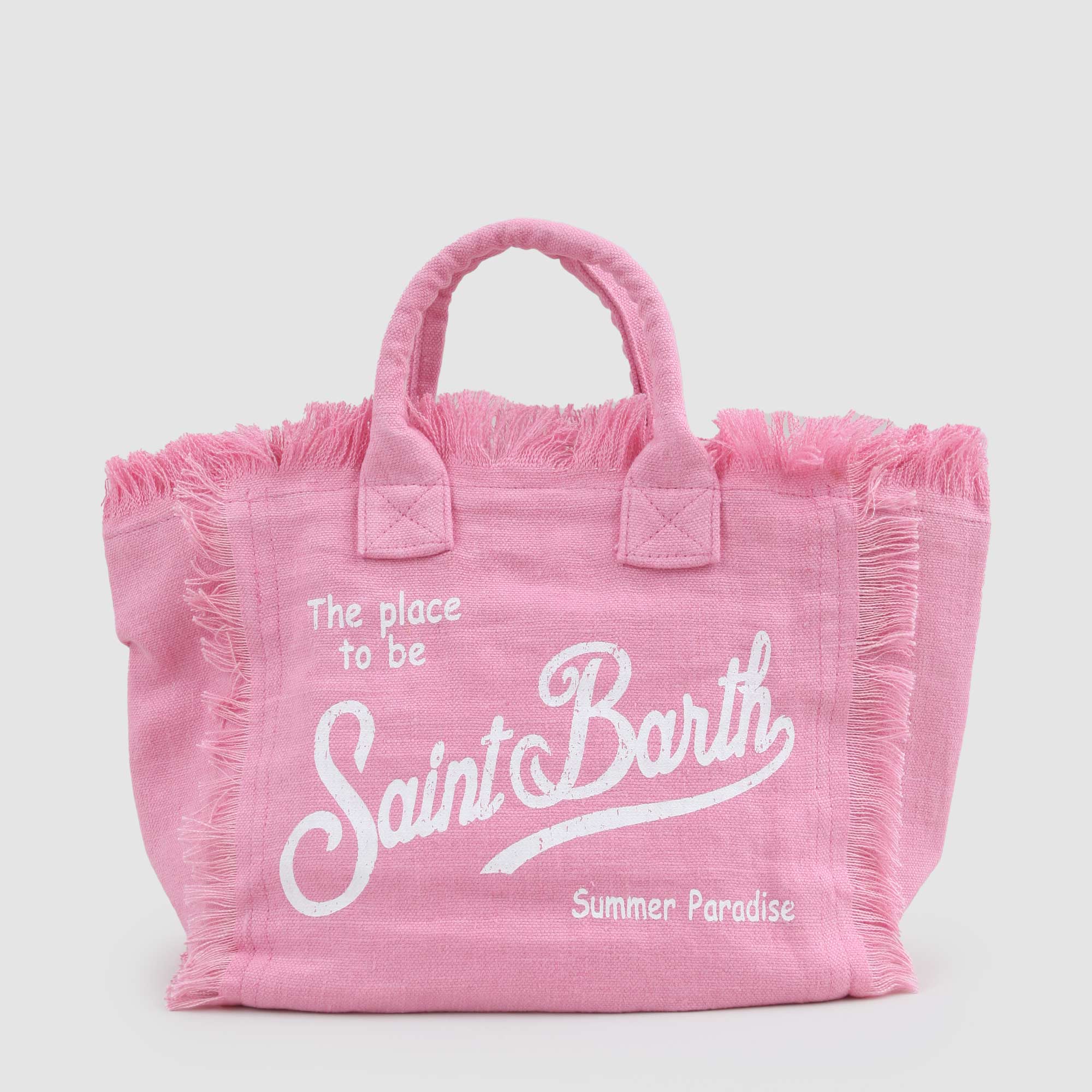 BORSA A MANO MINI COLETTE ROSA CON LOGHI BIANCHI - annameglio.com abbigliamento moda