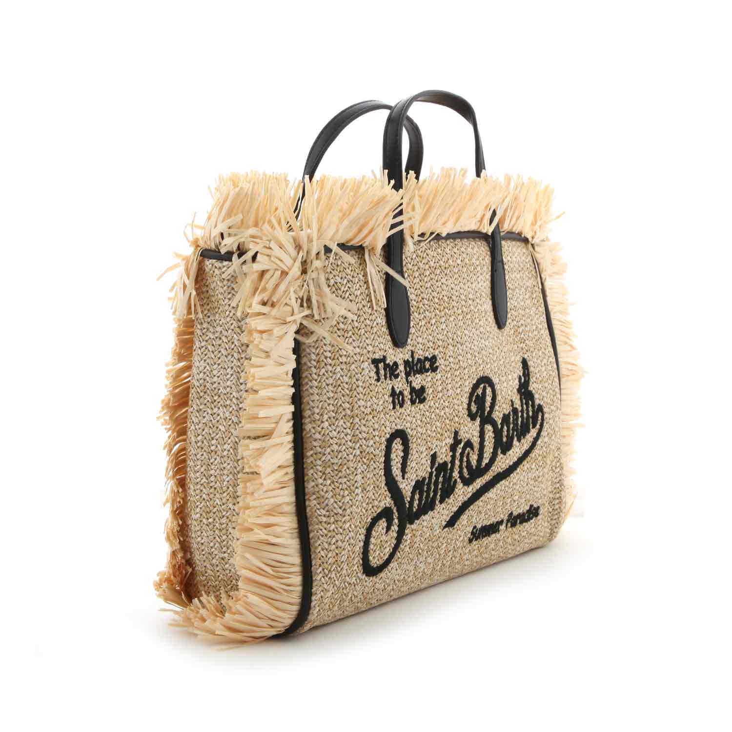 BORSA COLETTE DI PAGLIA BEIGE CON DETTAGLI NERI - annameglio.com abbigliamento moda