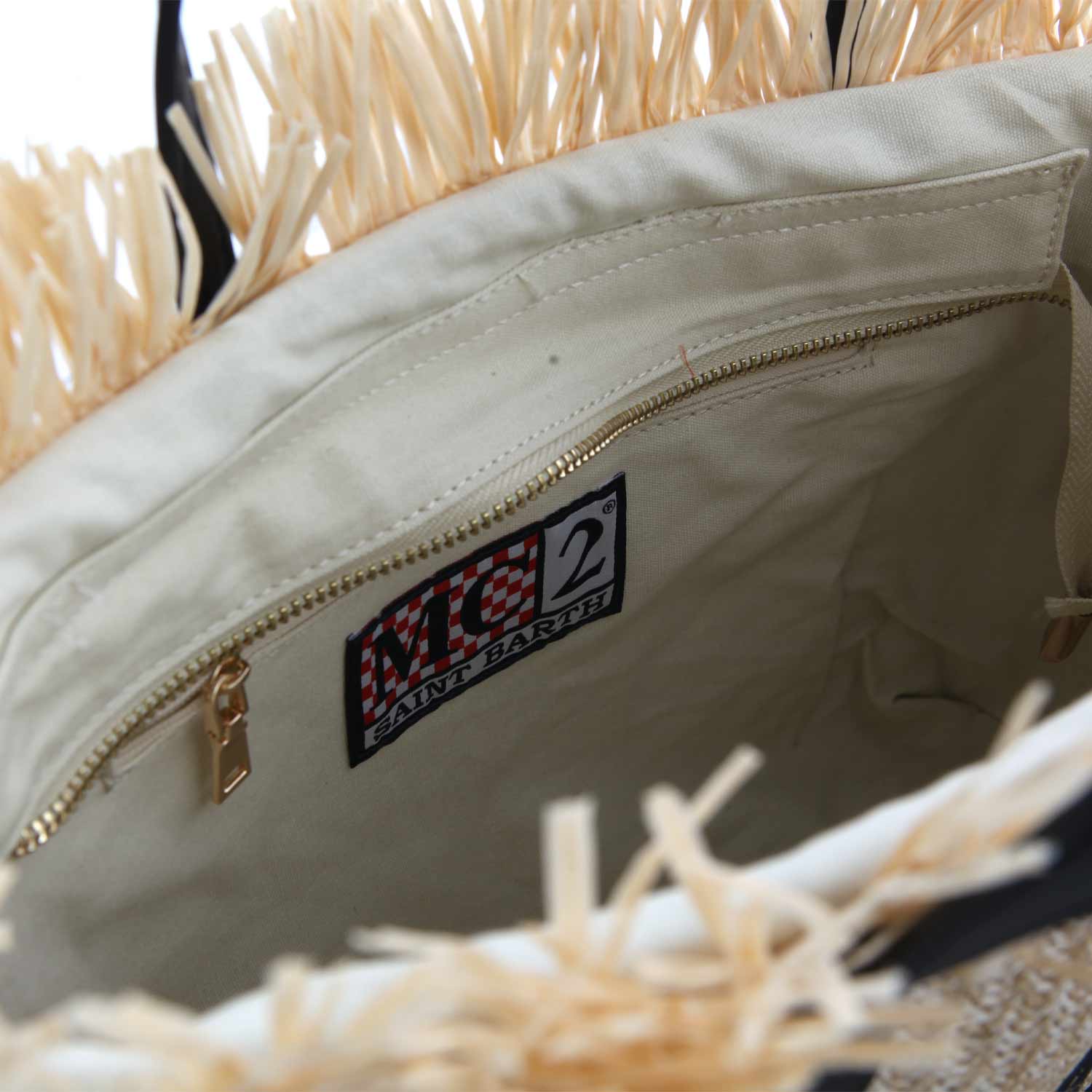 BORSA COLETTE DI PAGLIA BEIGE CON DETTAGLI NERI - annameglio.com abbigliamento moda