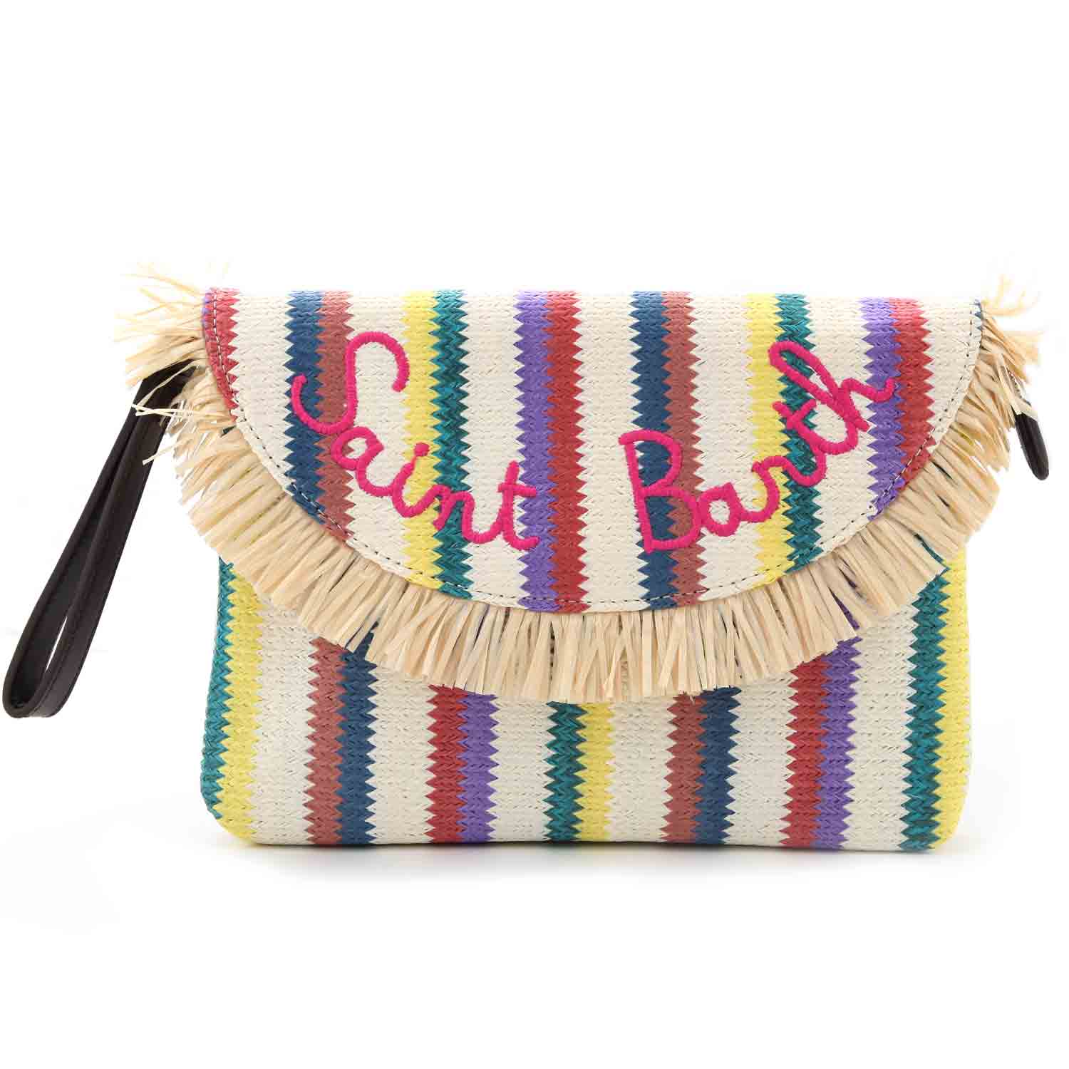 POCHETTE DI PAGLIA A RIGHE MULTICOLOR - annameglio.com abbigliamento moda