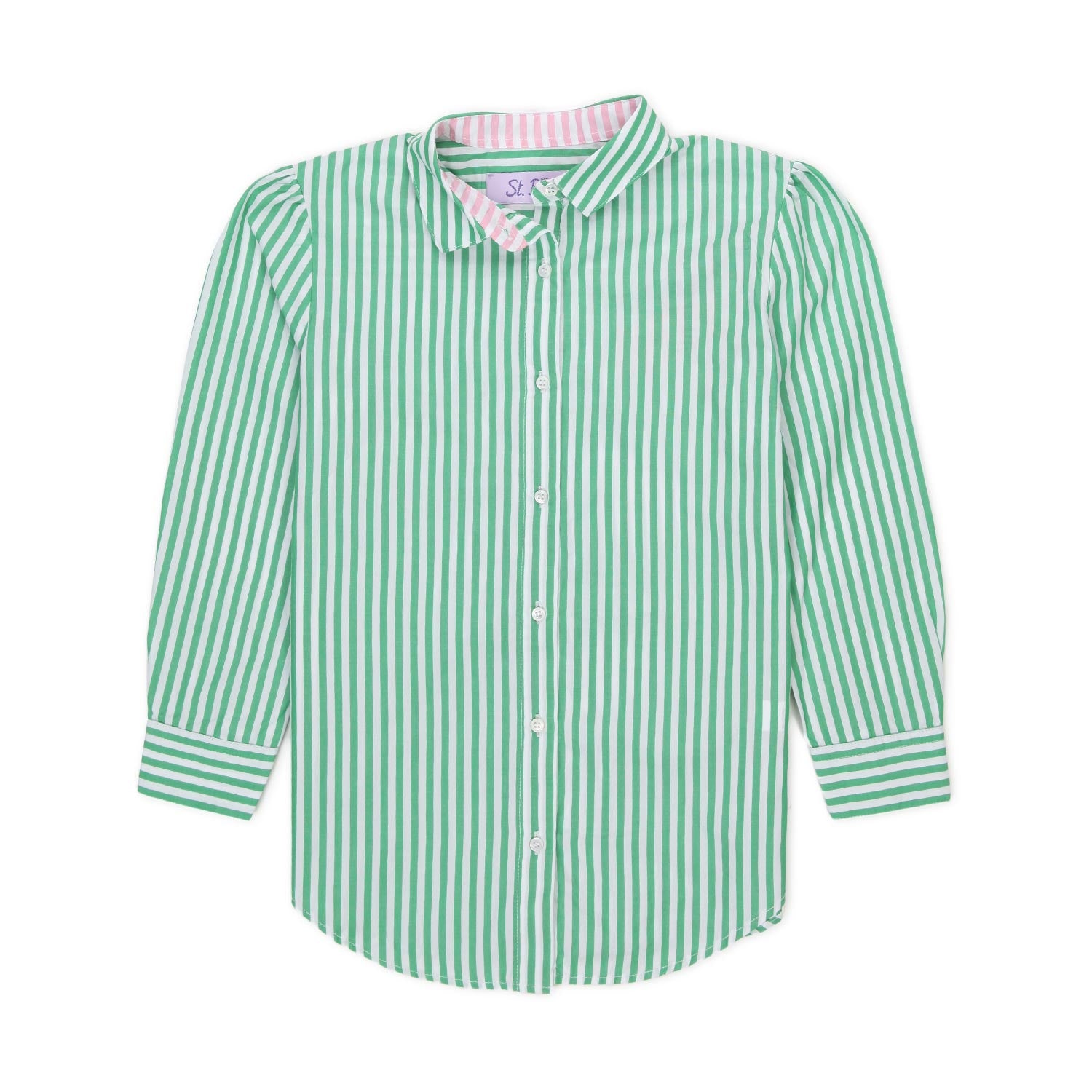 CAMICIA A RIGHE BIANCA E VERDE BAMBINA E TEEN - annameglio.com abbigliamento moda