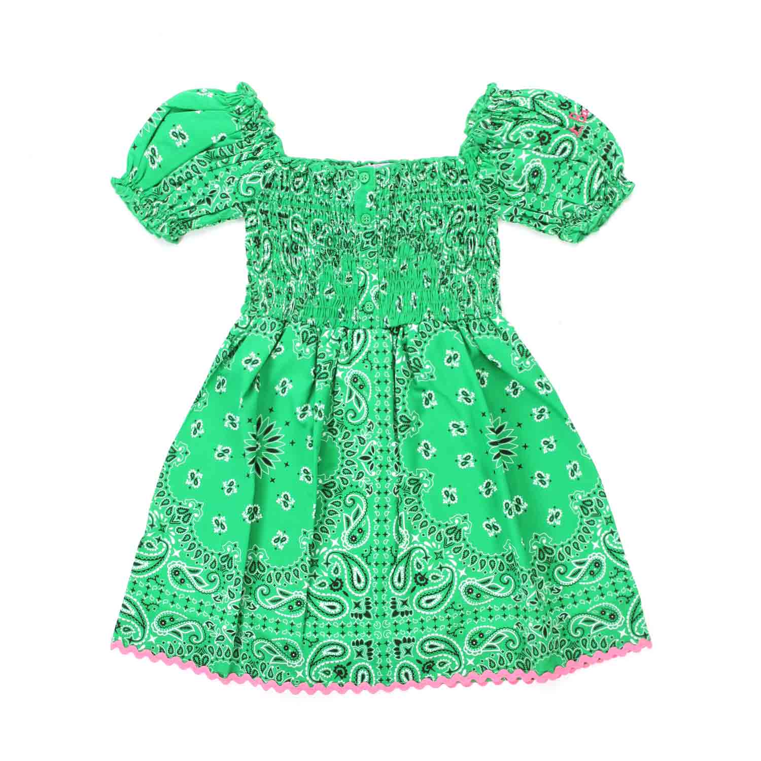 ABITO VERDE CON STAMPA BANDANA BAMBINA - annameglio.com abbigliamento moda