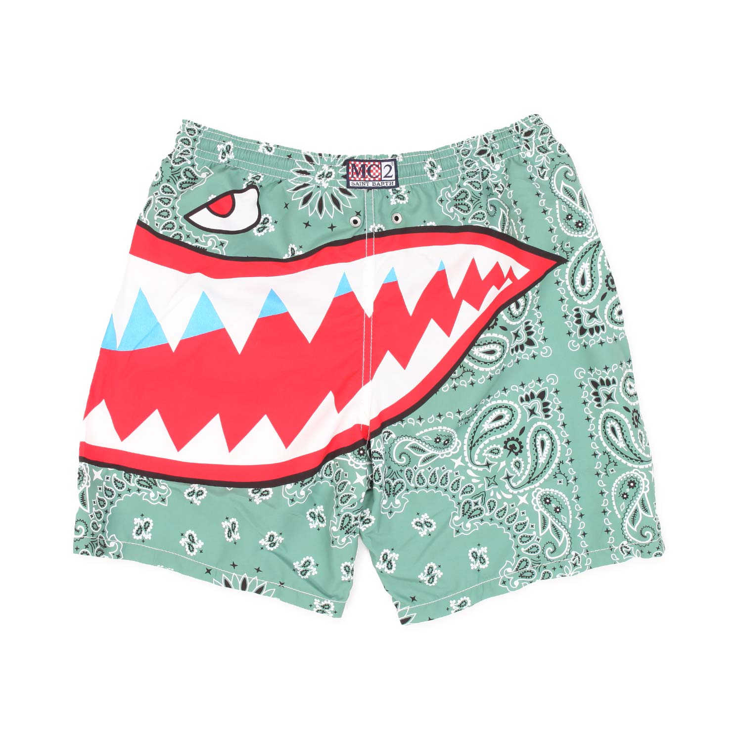 COSTUME BOXER VERDE BANDANA CON SQUALO - annameglio.com abbigliamento moda