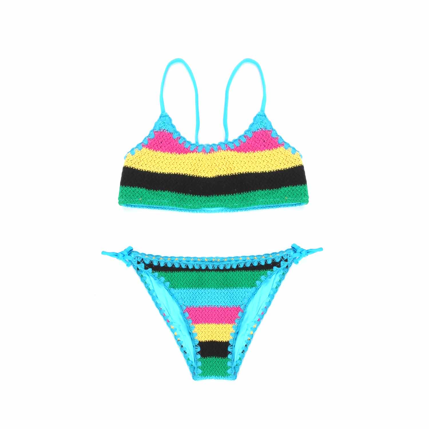 BIKINI CROCHET MULTICOLOR A STRISCE - annameglio.com abbigliamento moda