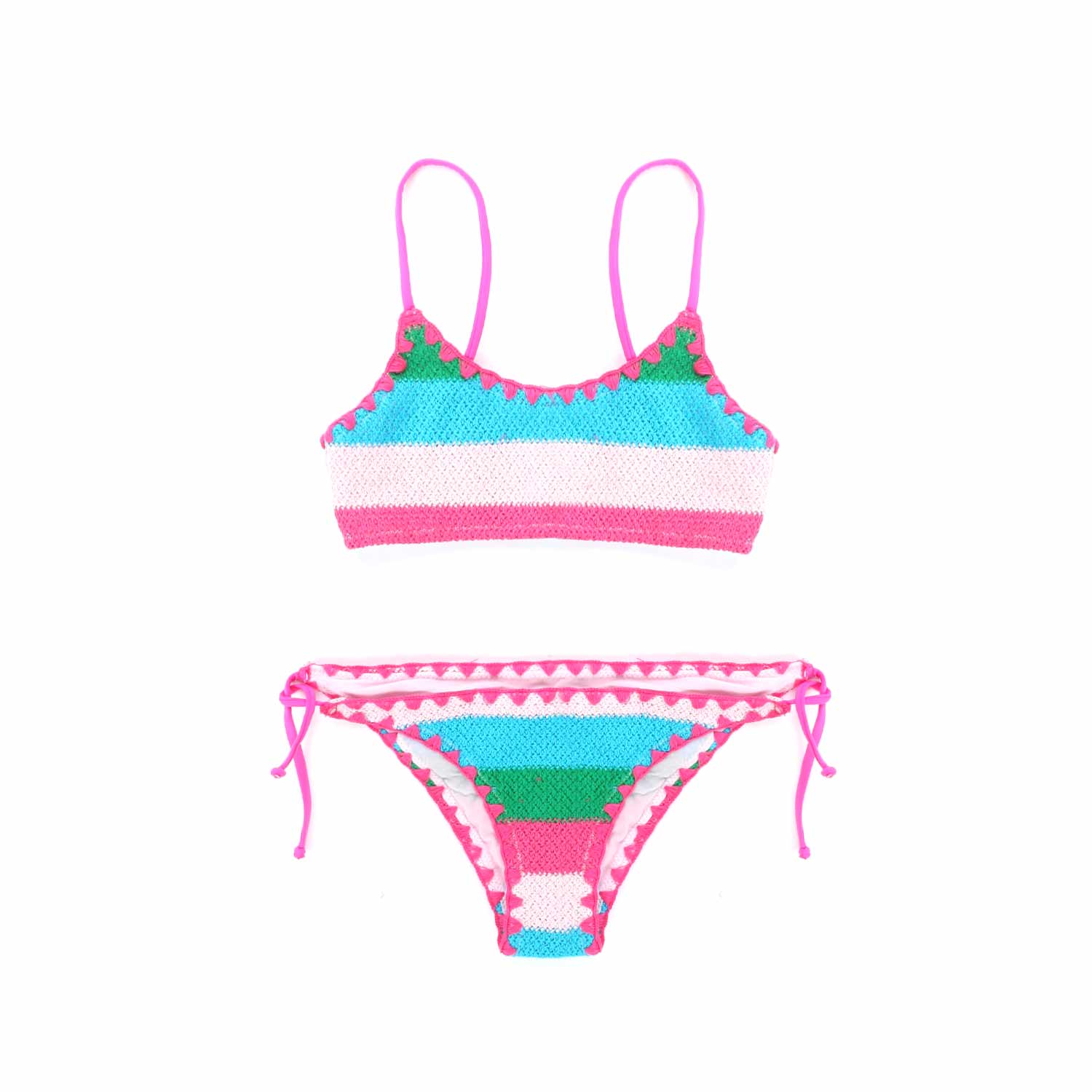 BIKINI CROCHET A STRISCE MULTICOLOR - annameglio.com abbigliamento moda