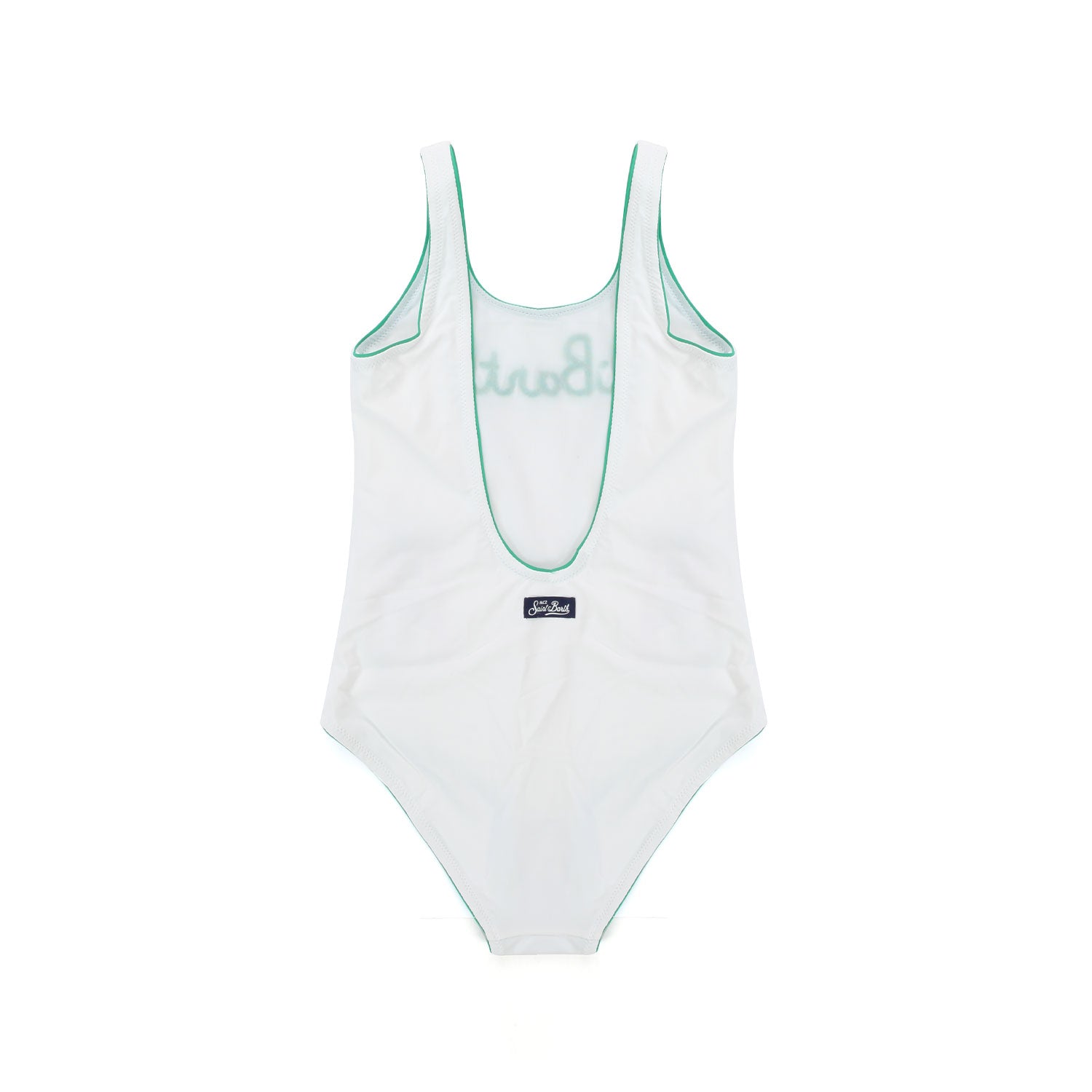 COSTUME DA BAGNO INTERO BIANCO CON LOGO VERDE - annameglio.com abbigliamento moda