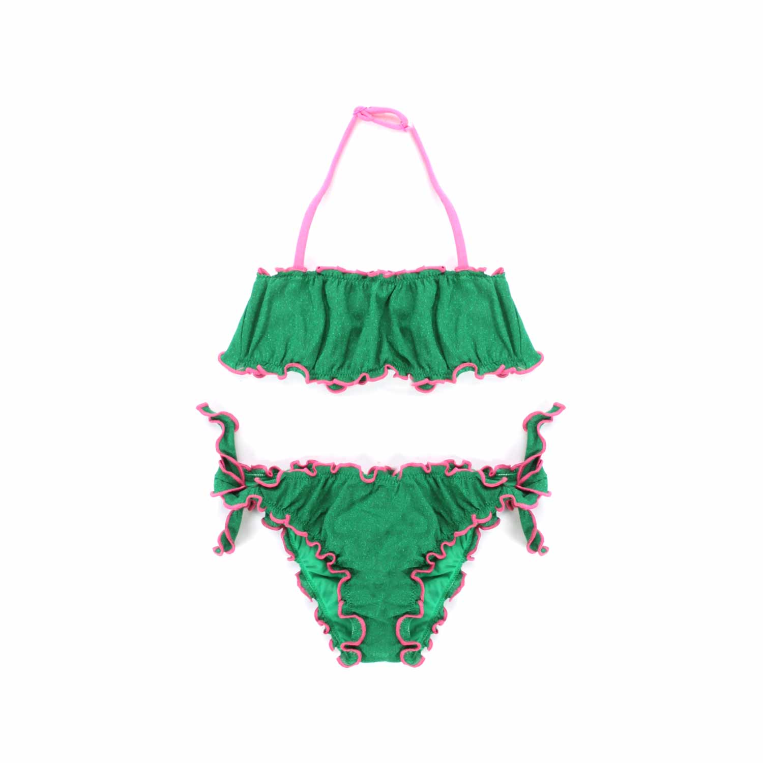 BIKINI VERDE E ROSA A FASCIA BAMBINA E TEEN - annameglio.com abbigliamento moda