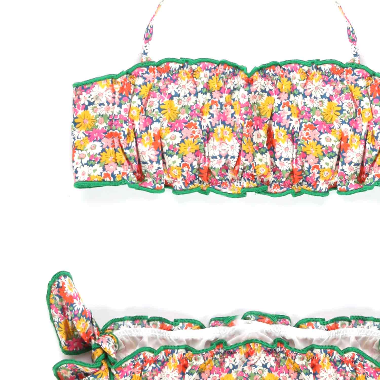 BIKINI FLOREALE MULTICOLOR A FASCIA BAMBINA - annameglio.com abbigliamento moda